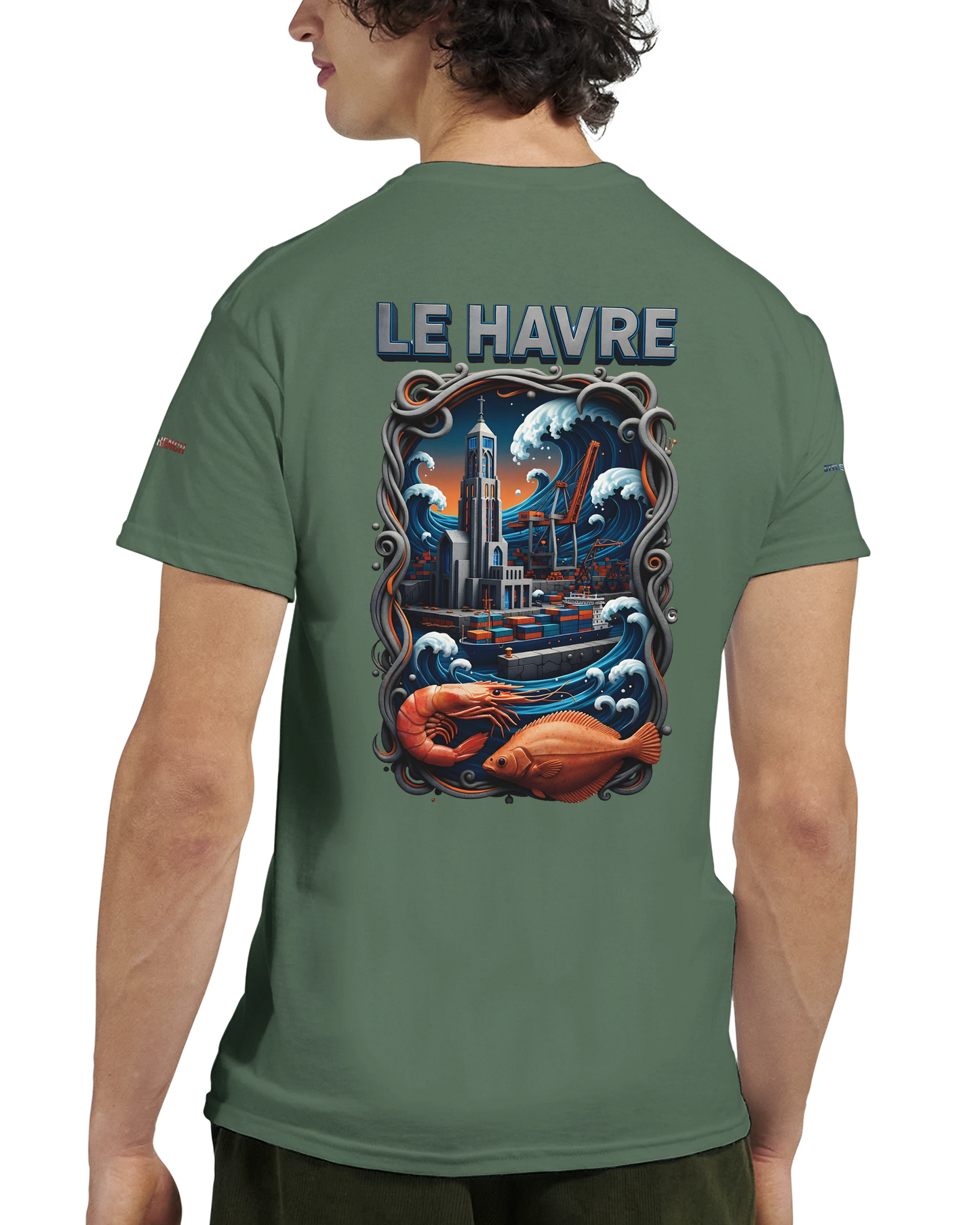 Unisex-T-Shirt Le Havre Stadt in Frankreich dick Rundhals | Gildan® 5000