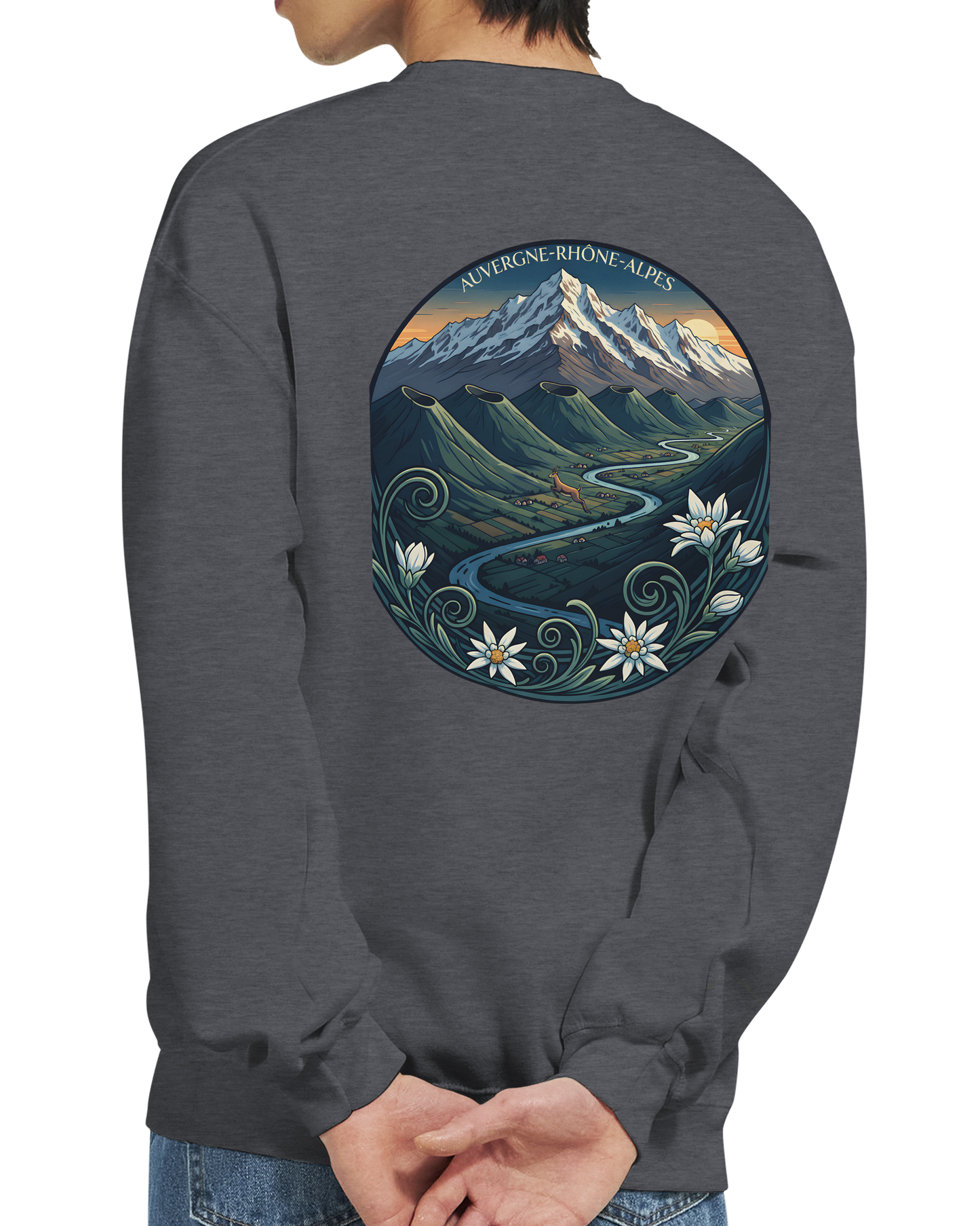 Unisex-Sweatshirt Auvergne-Rhône-Alpes klassisch Rundhals | Gildan® 18000