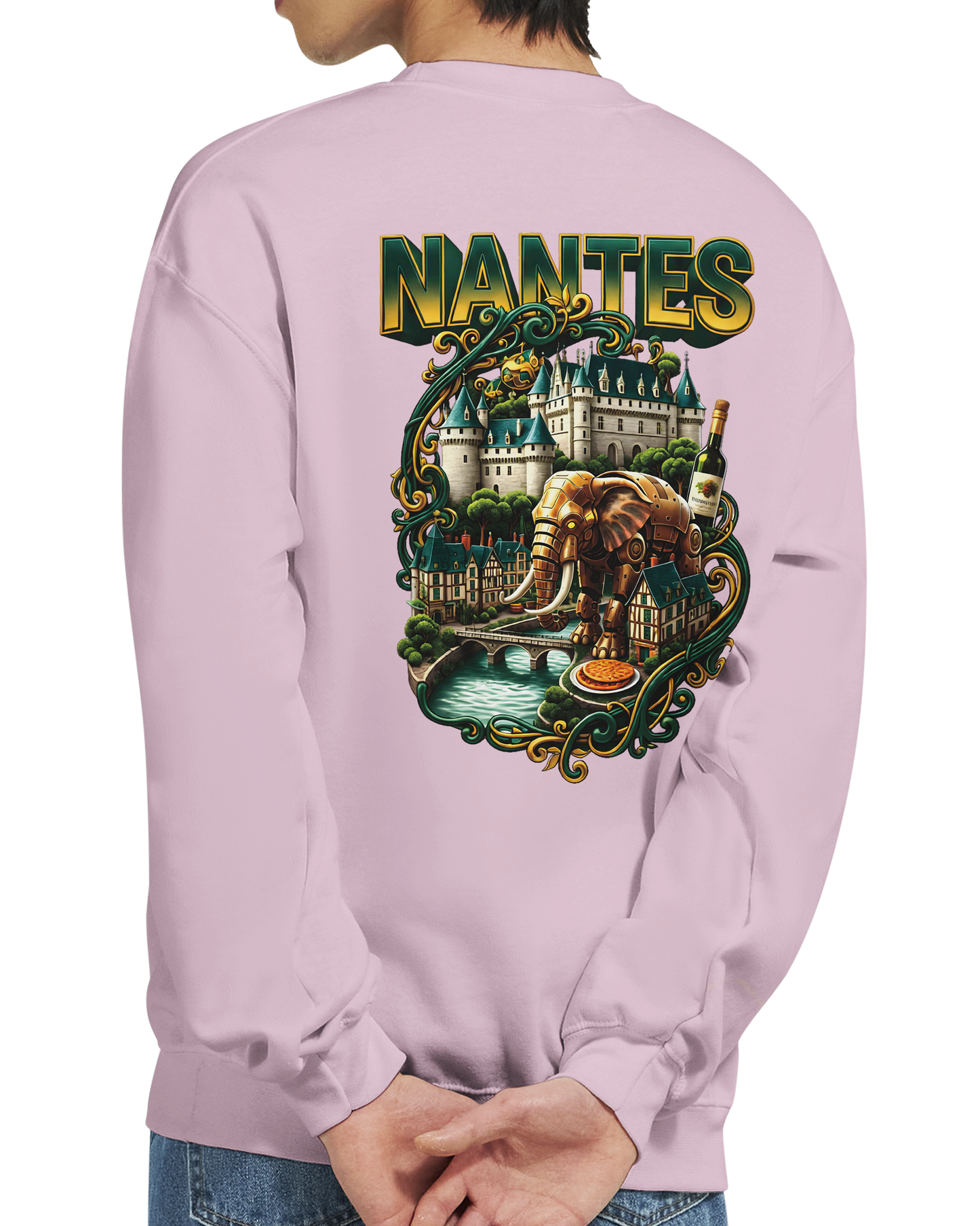 Unisex-Sweatshirt Nantes Stadt Frankreich klassisch Rundhals | Gildan® 18000