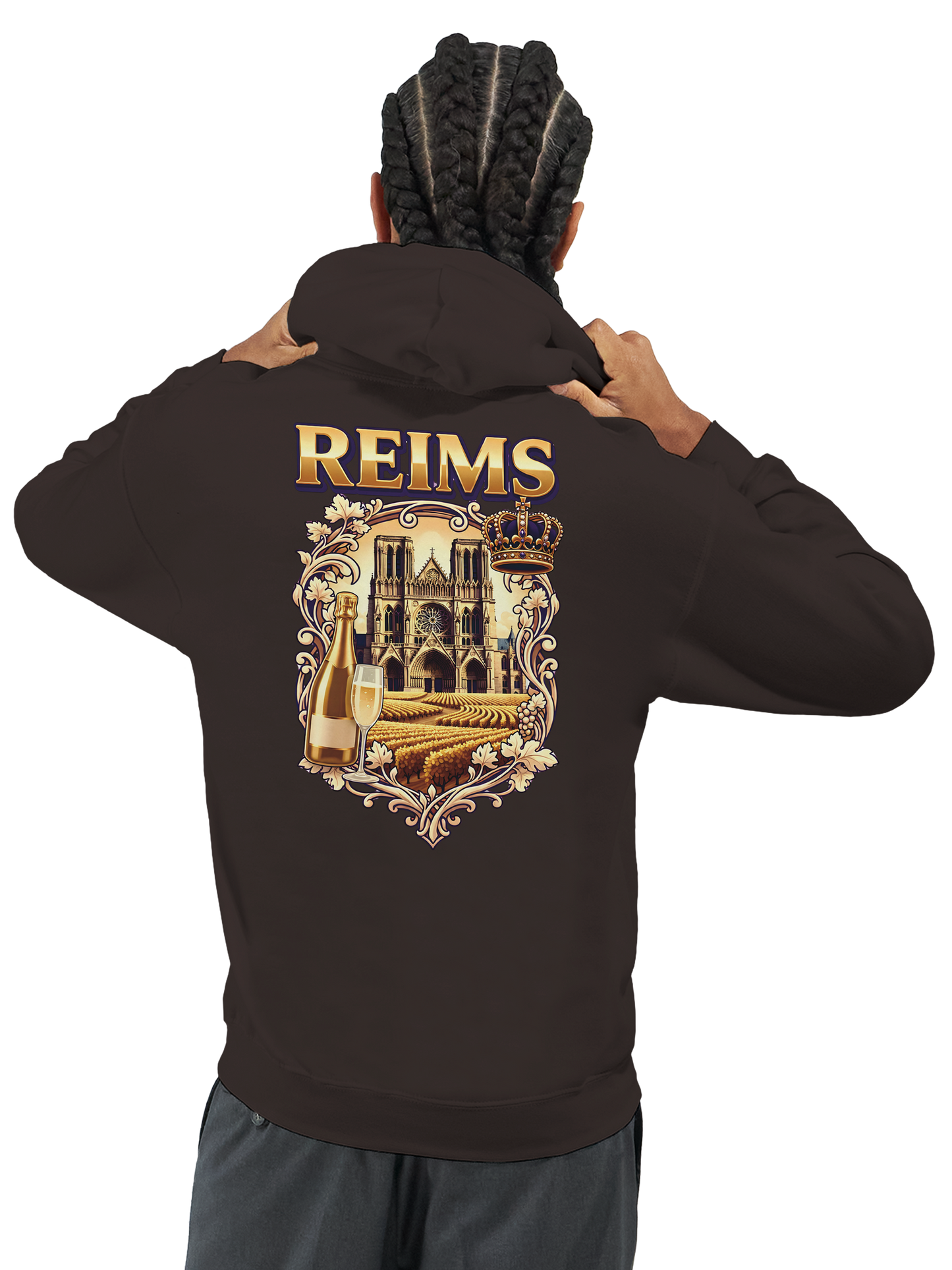 Sweat à capuche Reims – Hoodie unisexe classique style ville de France