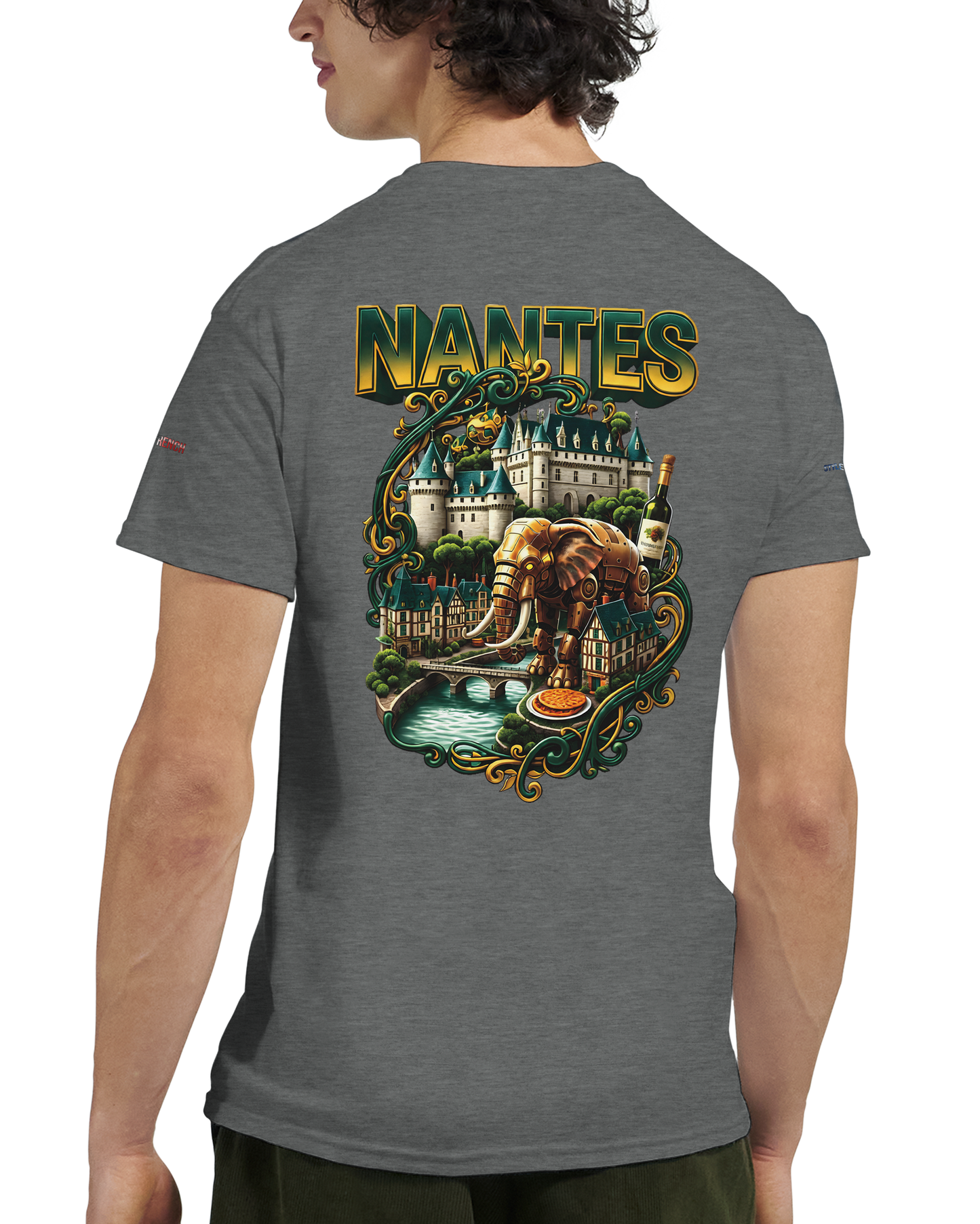 Unisex T-Shirt Nantes Stadt Frankreich | dickes Rundhals-T-Shirt | Gildan® 5000