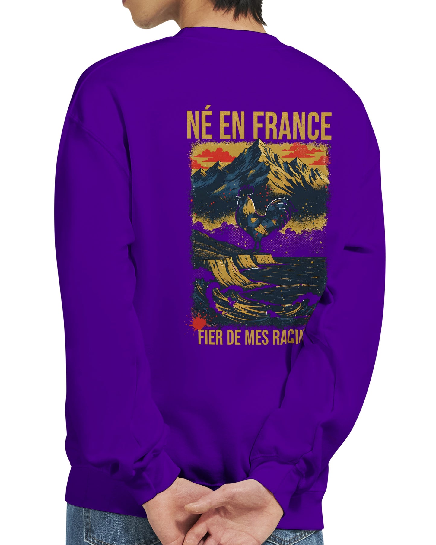 Sweat-shirt Homme Né en France - Confort Premium et Coupe Classique