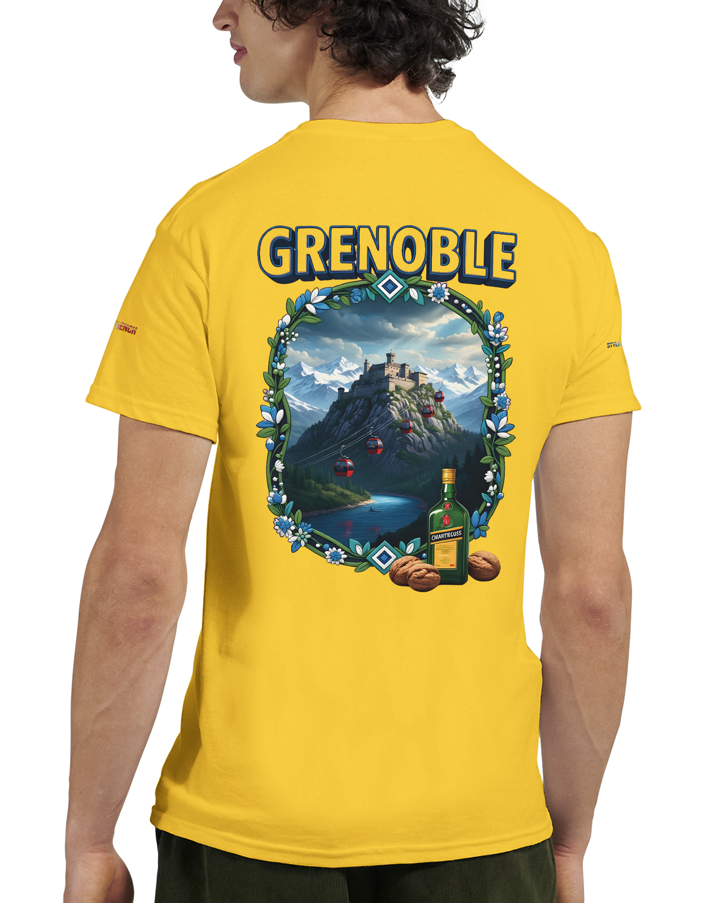 Unisex-T-Shirt Grenoble Stadt in Frankreich dick Rundhals | Gildan® 5000