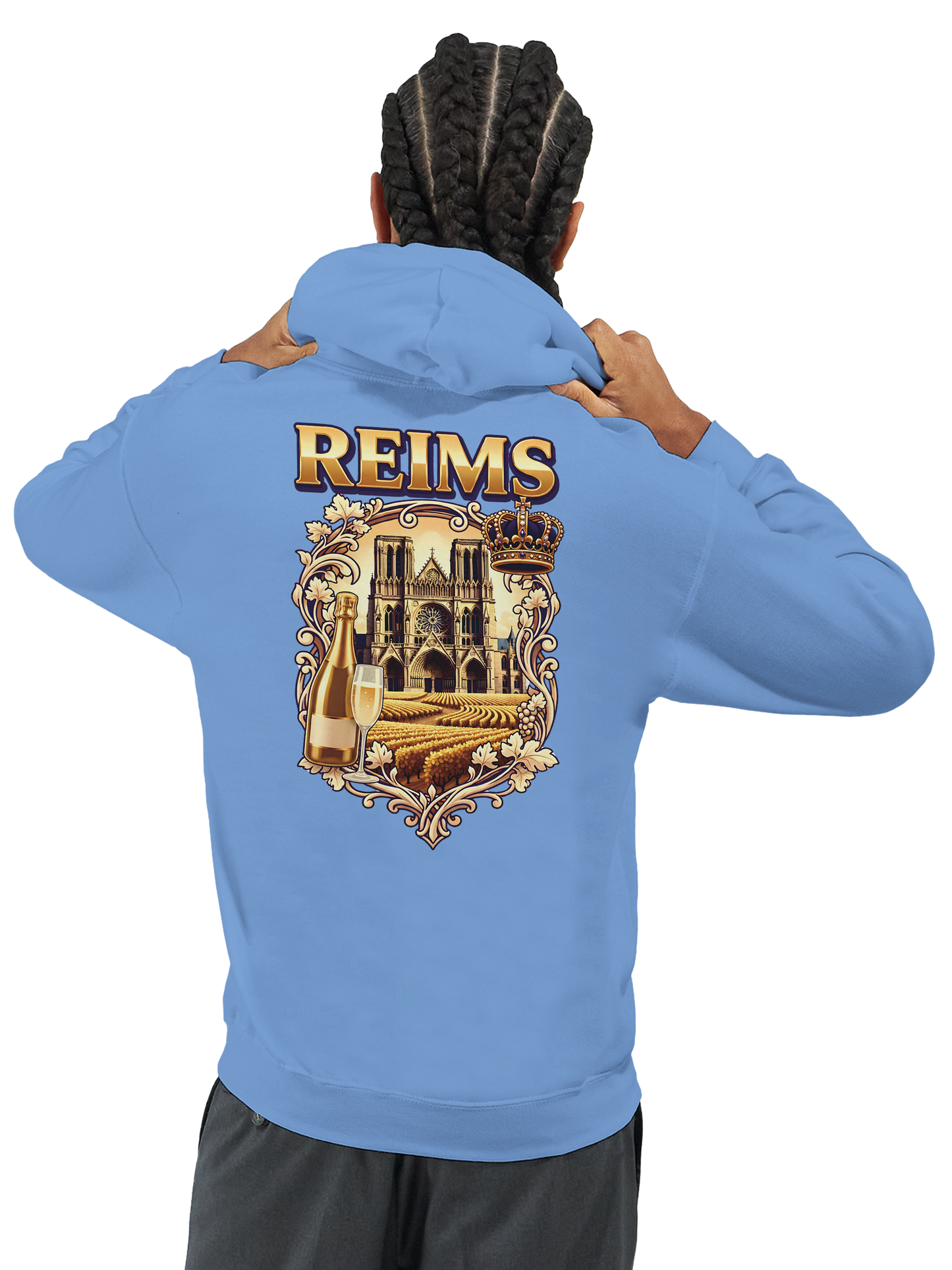 Sweat à capuche Reims – Hoodie unisexe classique style ville de France
