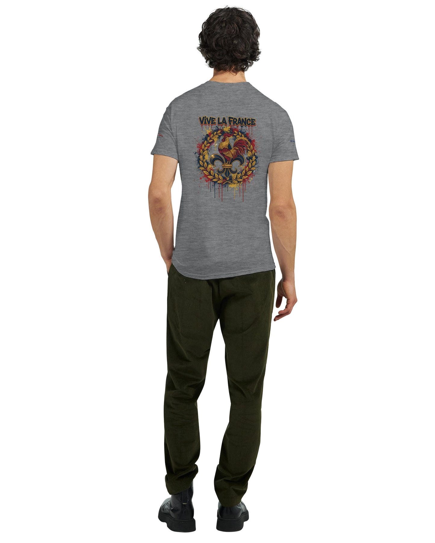 T-Shirt vive la France Herren dick Rundhals | Gildan® 5000