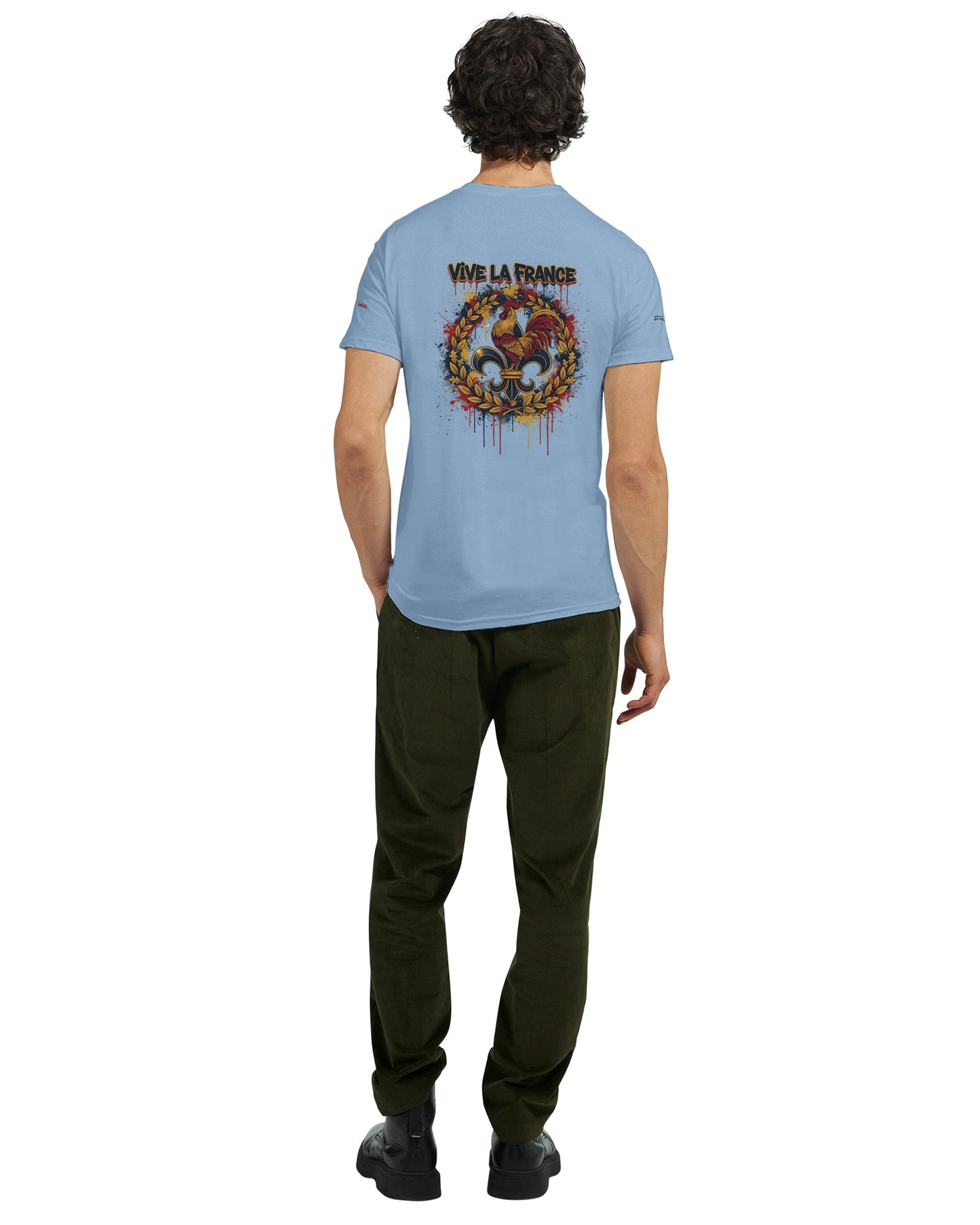 T-Shirt vive la France Herren dick Rundhals | Gildan® 5000