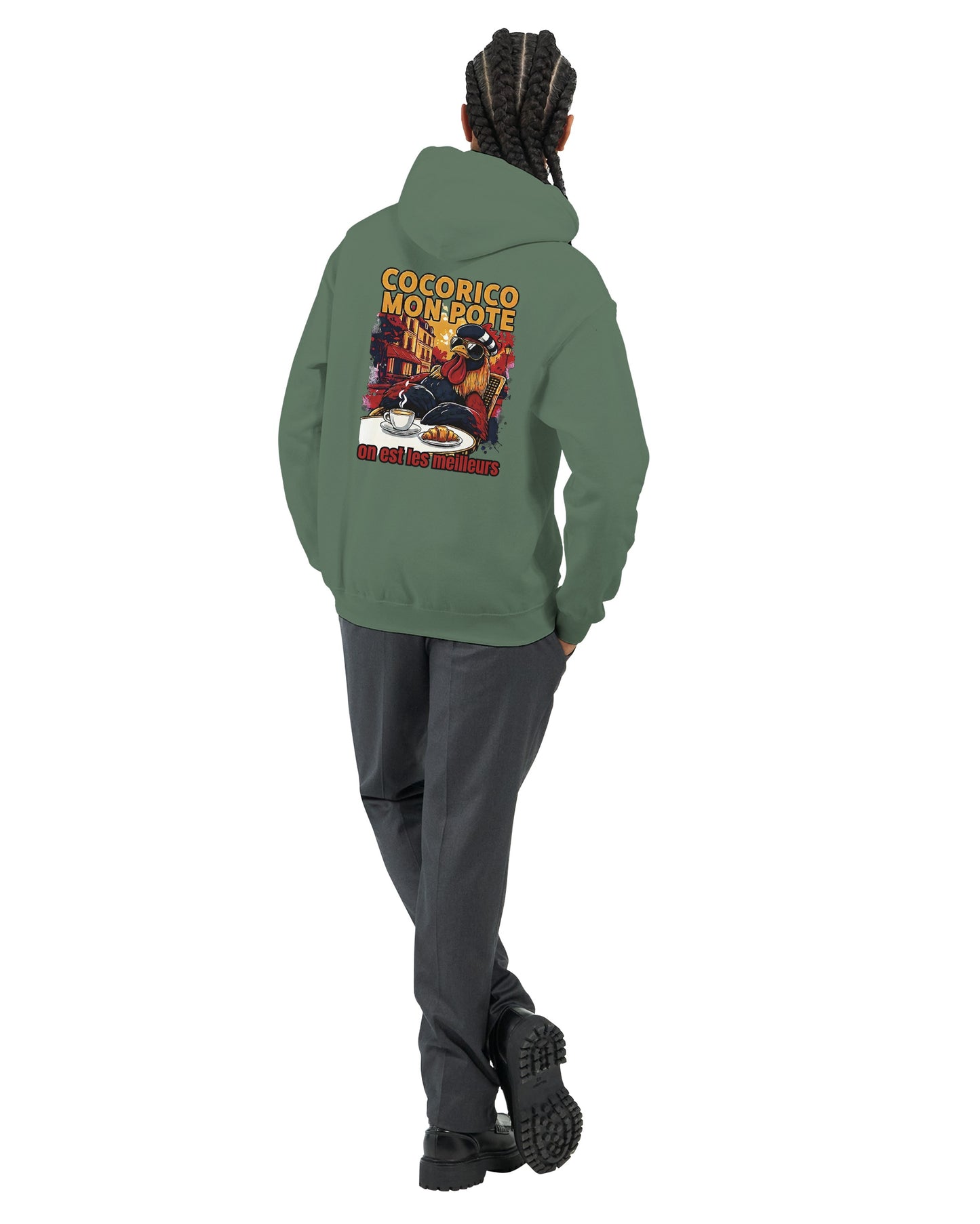 Herren-Kapuzenpullover „Cocorico, wir sind die Besten“ klassisch | Gildan® 18500