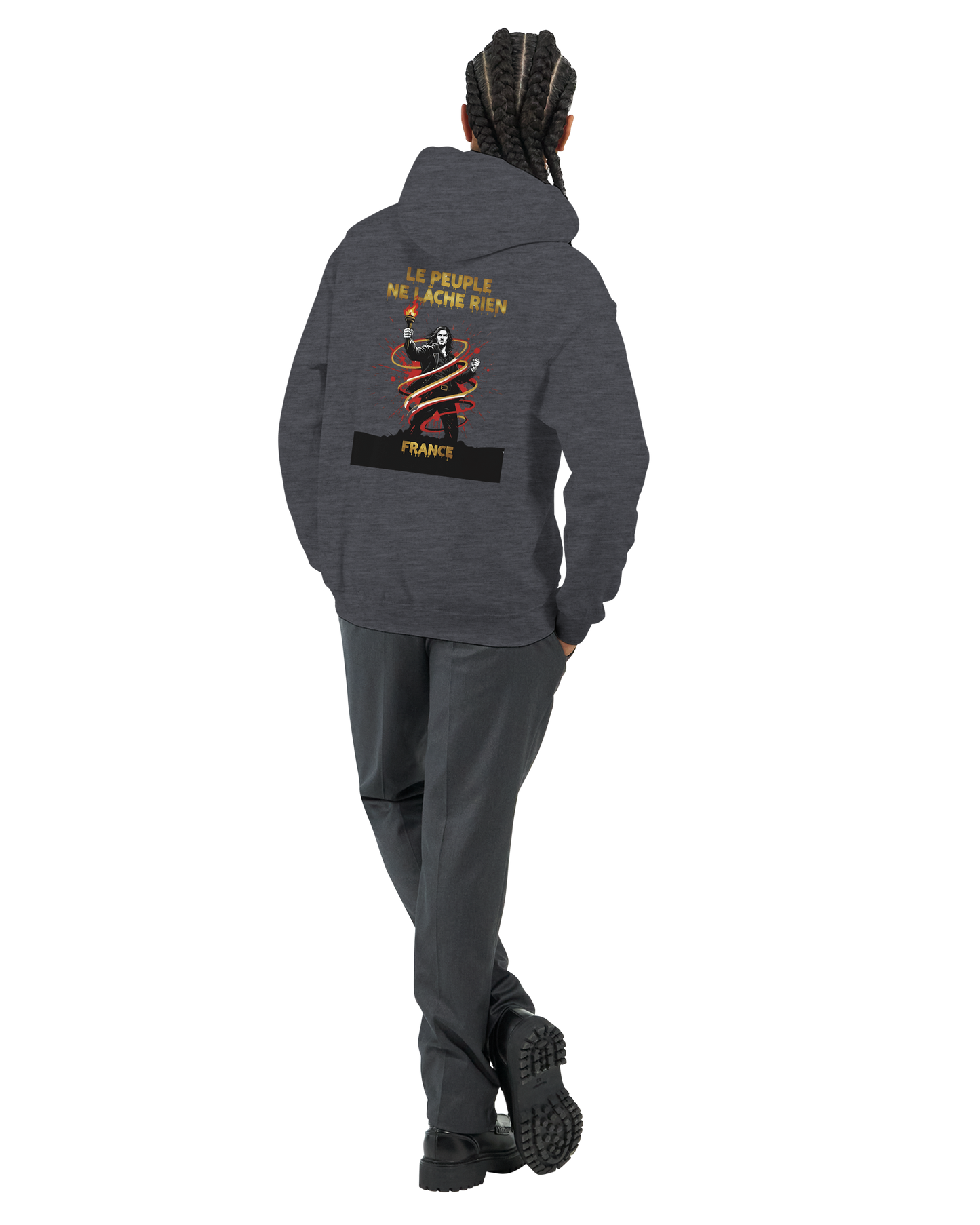 "The people don't give up" hoodie - classic French style for men | Gildan® 18500
