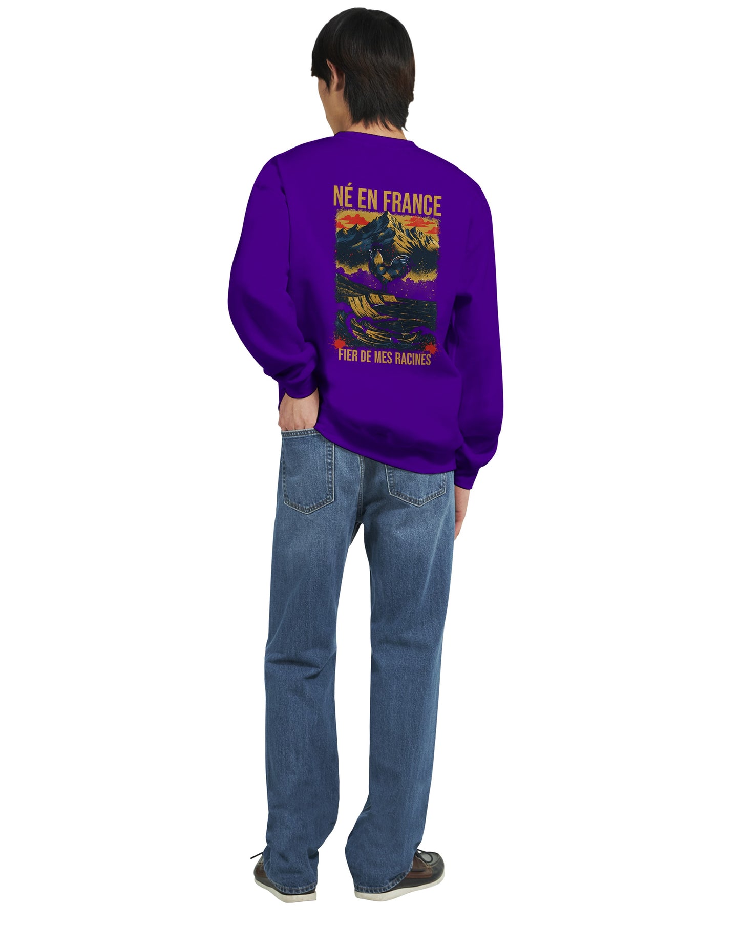 Sweat-shirt Homme Né en France - Confort Premium et Coupe Classique