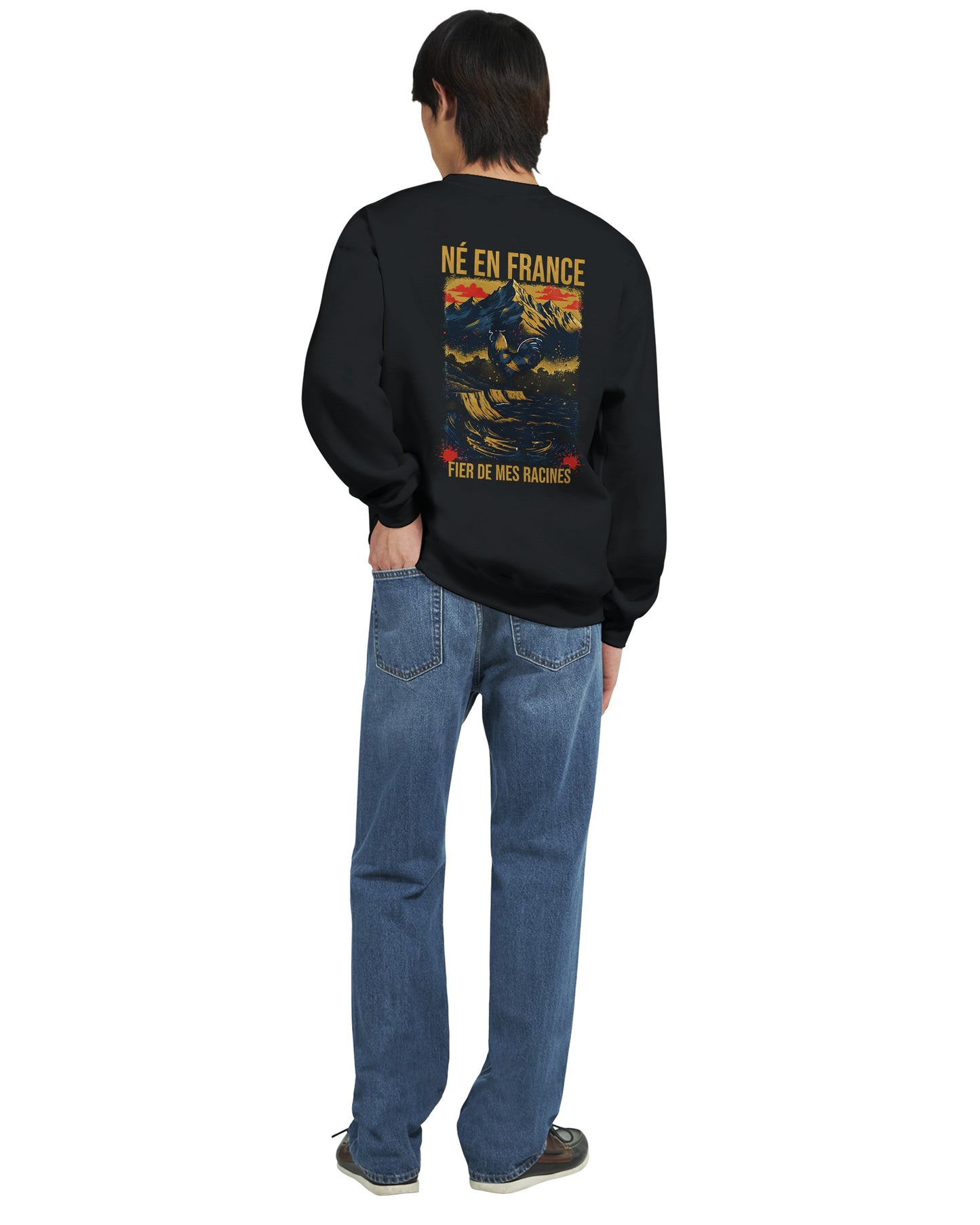 Sweat-shirt Homme Né en France - Confort Premium et Coupe Classique