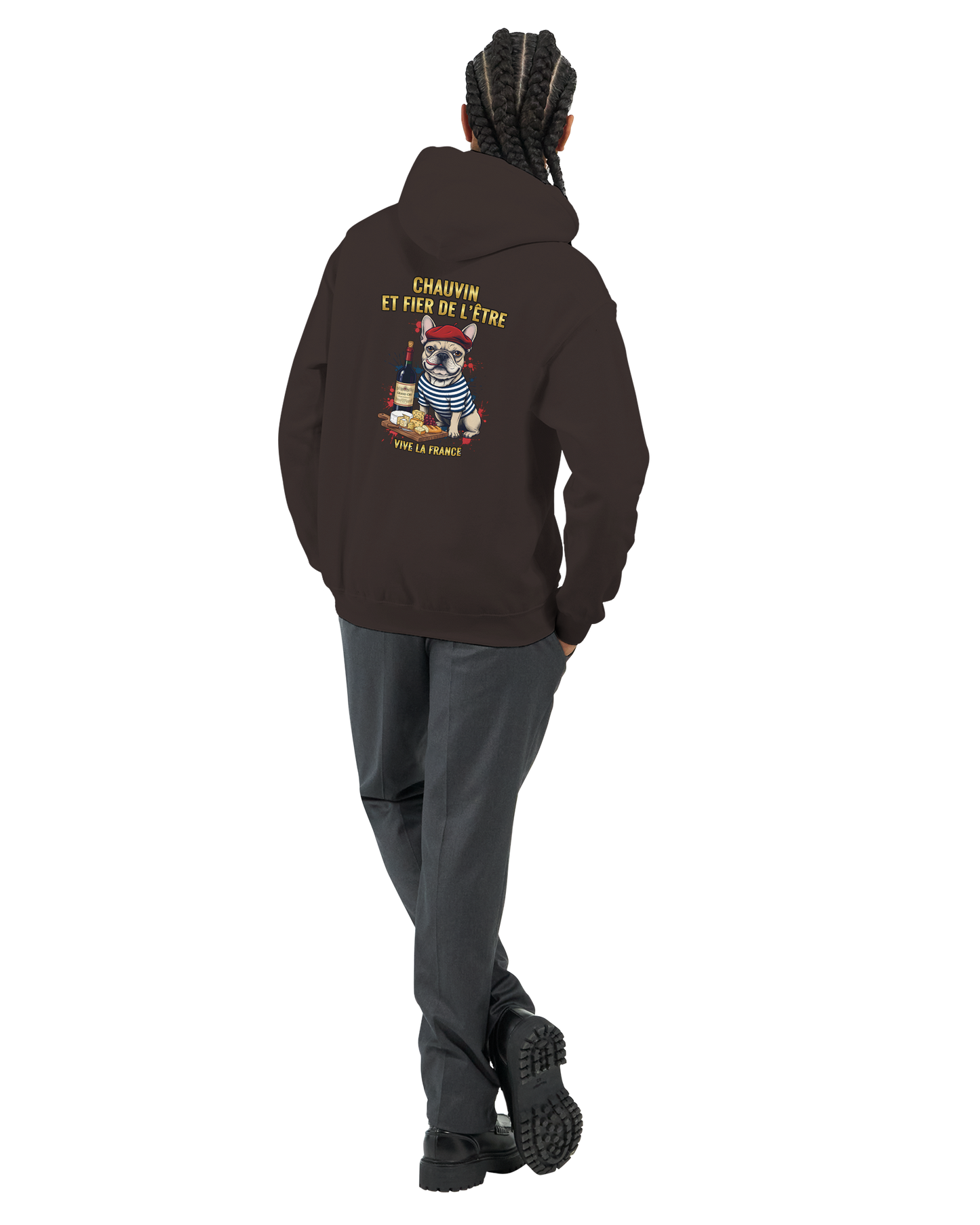 Klassischer französischer Hoodie "Chauvinistisch und stolz darauf, ein Mann zu sein" | Gildan® 18500