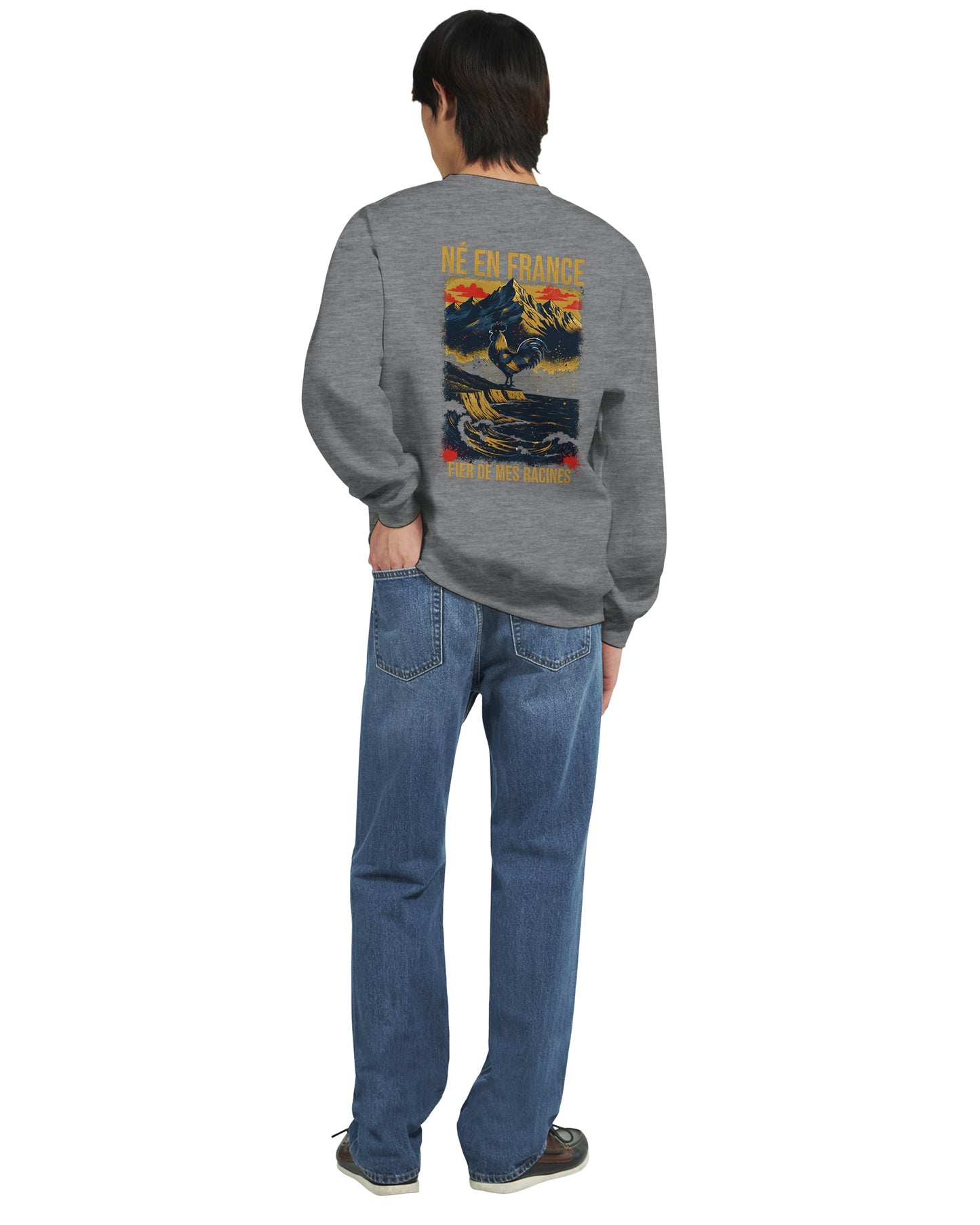 Sweat-shirt Homme Né en France - Confort Premium et Coupe Classique
