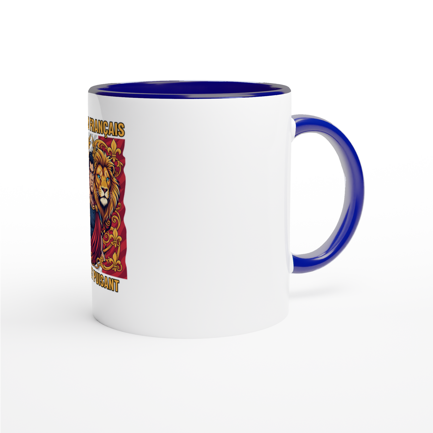 Keramikbecher mit Löwenmotiv „stark“, 325 ml (11 oz)
