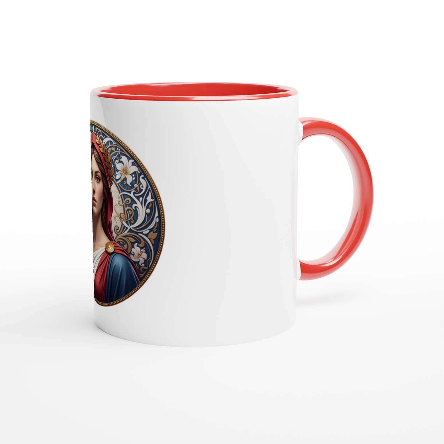 Ceramic Marianne White Mug, 325 ml (11 oz), with colored interior