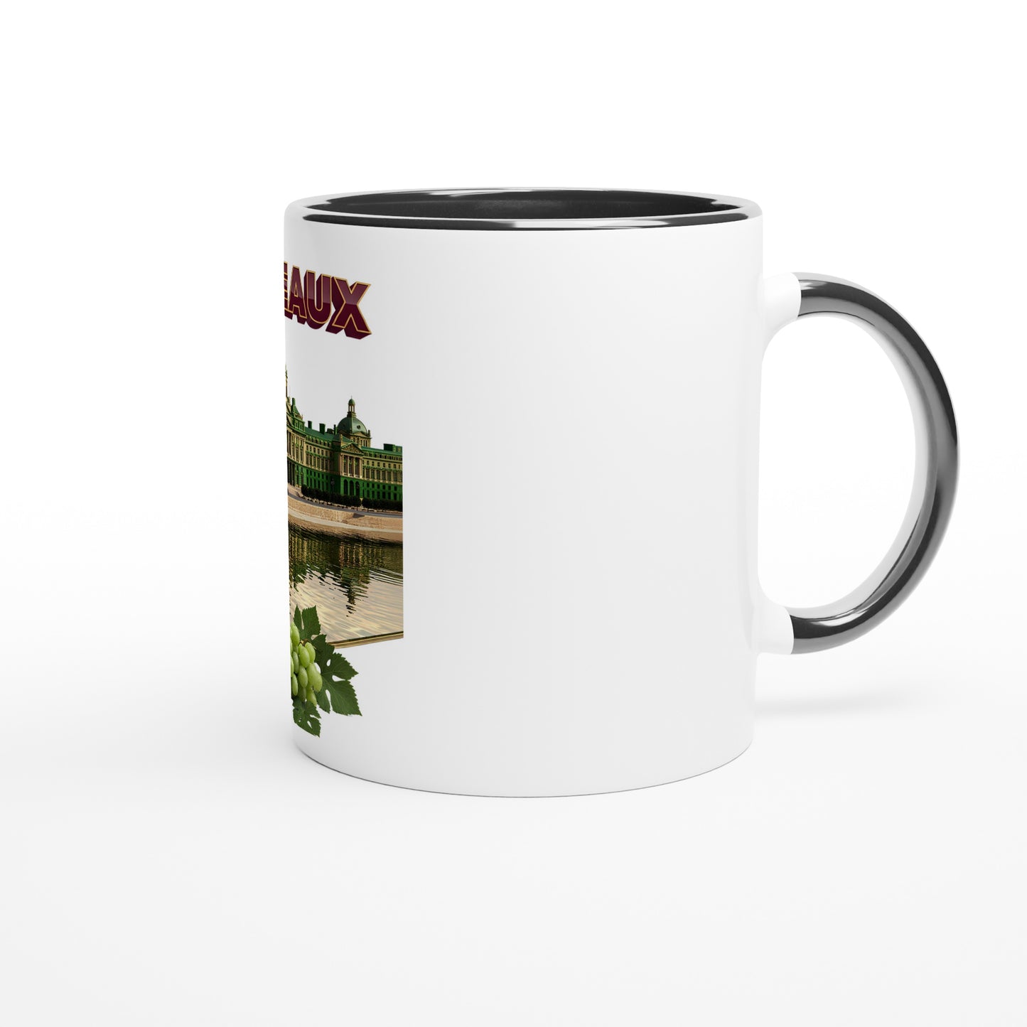 325 ml (11 oz) Burgundy Ceramic Mug, City of France