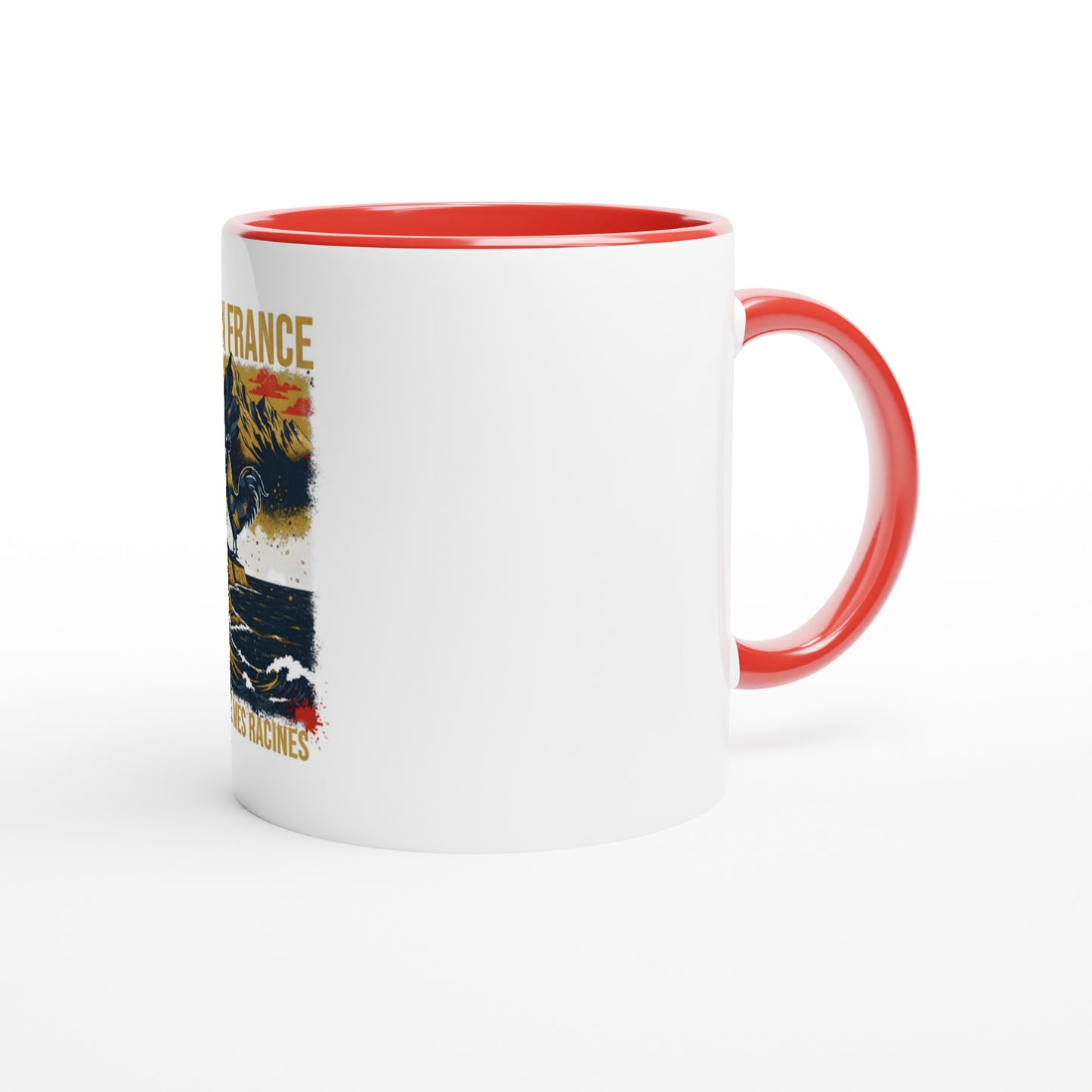 Mug en céramique  né en France  blanche  325 ml (11 oz) avec intérieur coloré