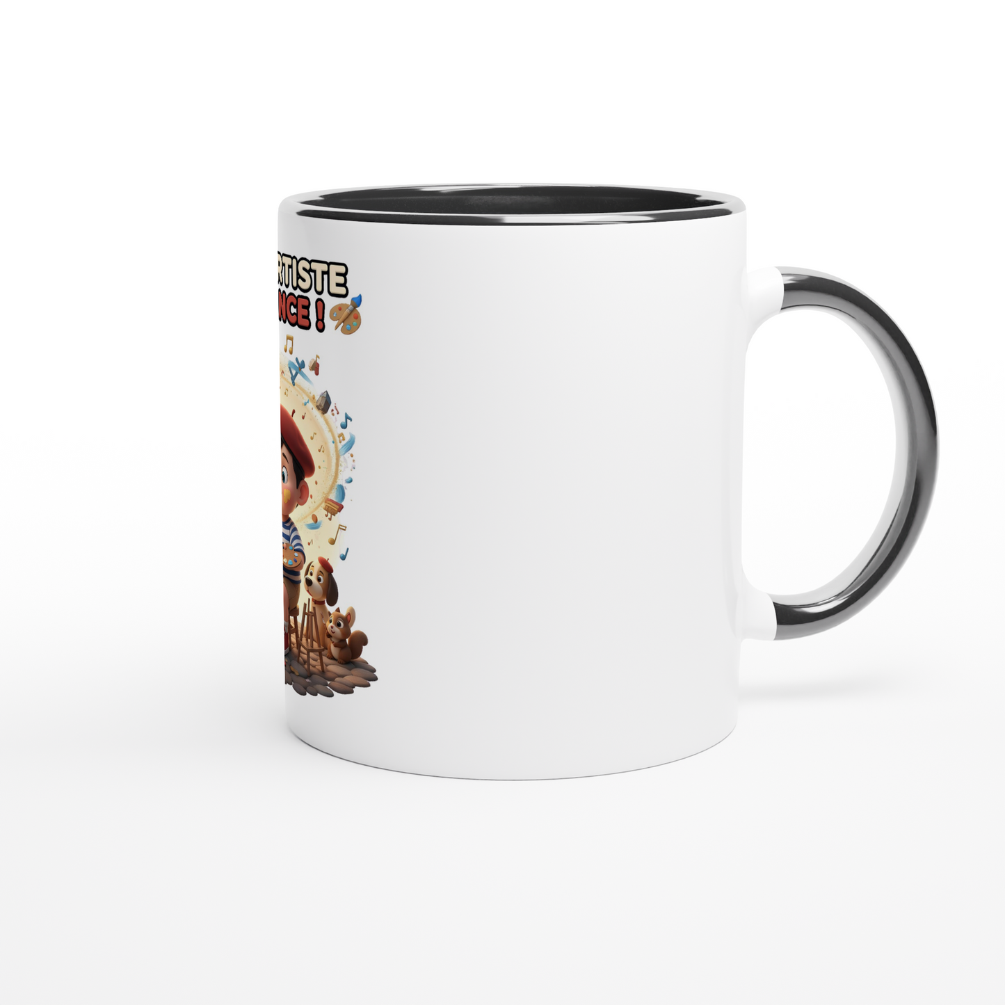 White 11oz Ceramic Mug kleiner Künstler Frankreichs