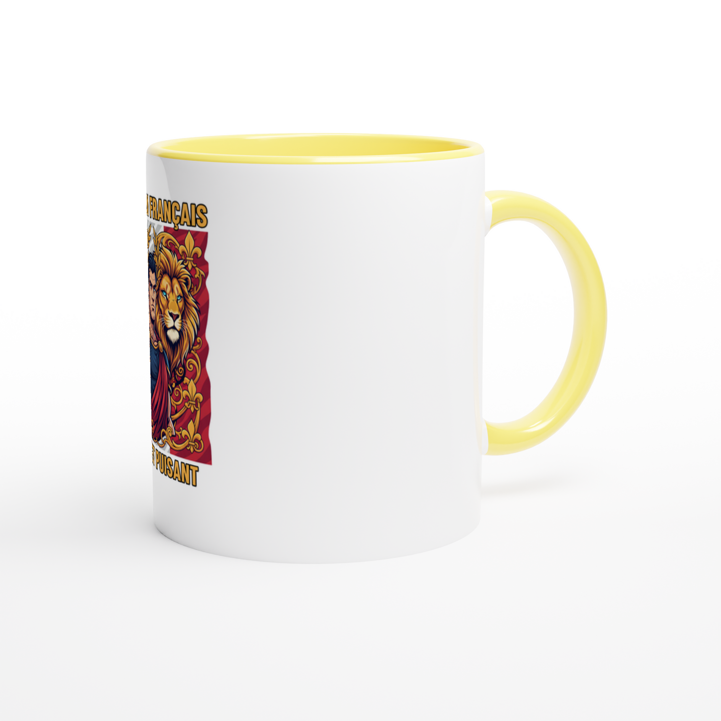Keramikbecher mit Löwenmotiv „stark“, 325 ml (11 oz)