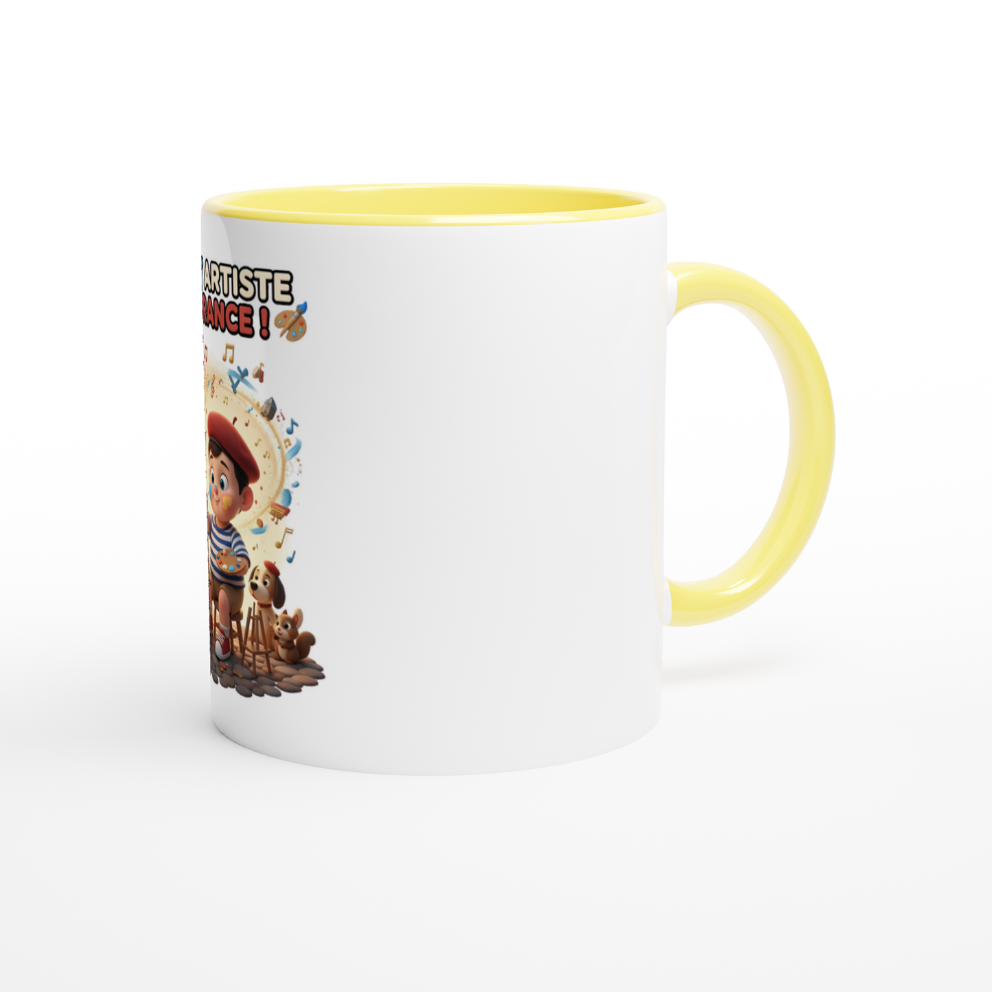 White 11oz Ceramic Mug kleiner Künstler Frankreichs