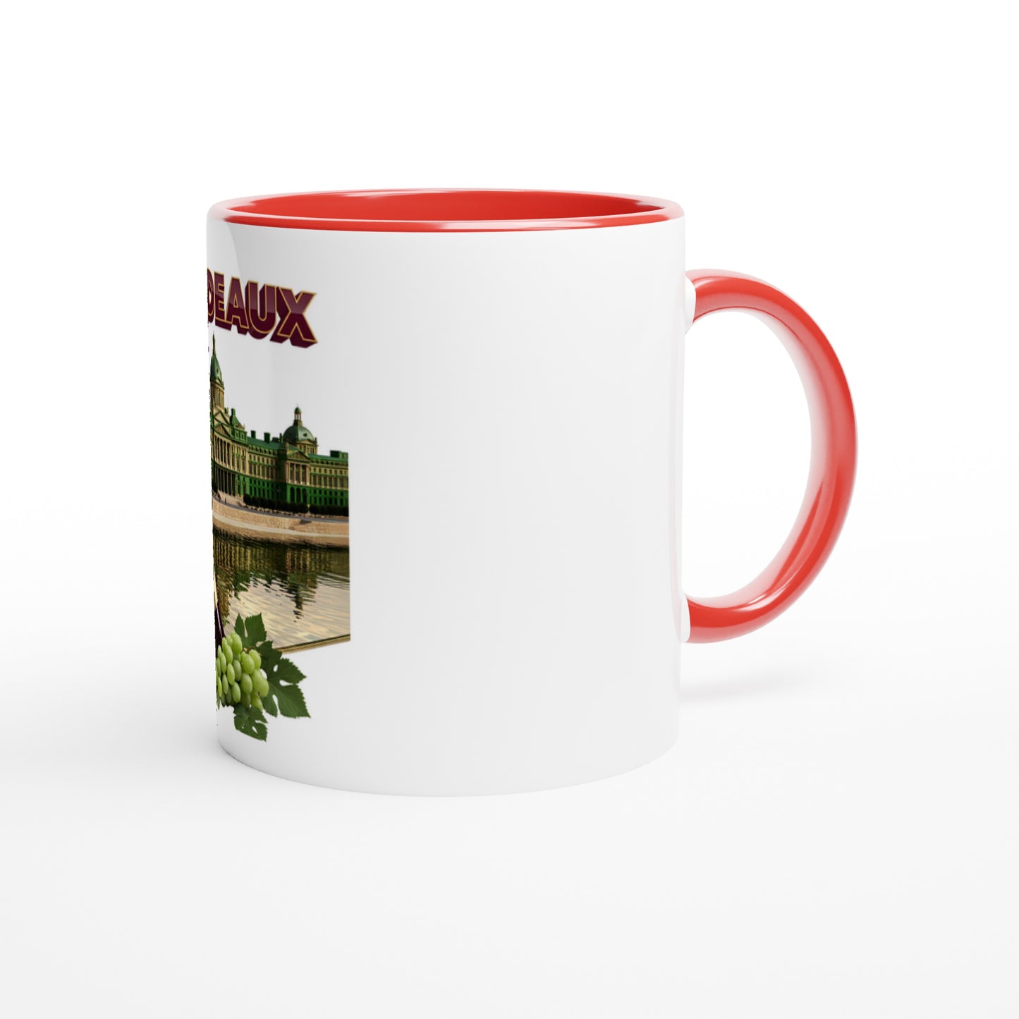 325 ml (11 oz) Burgundy Ceramic Mug, City of France