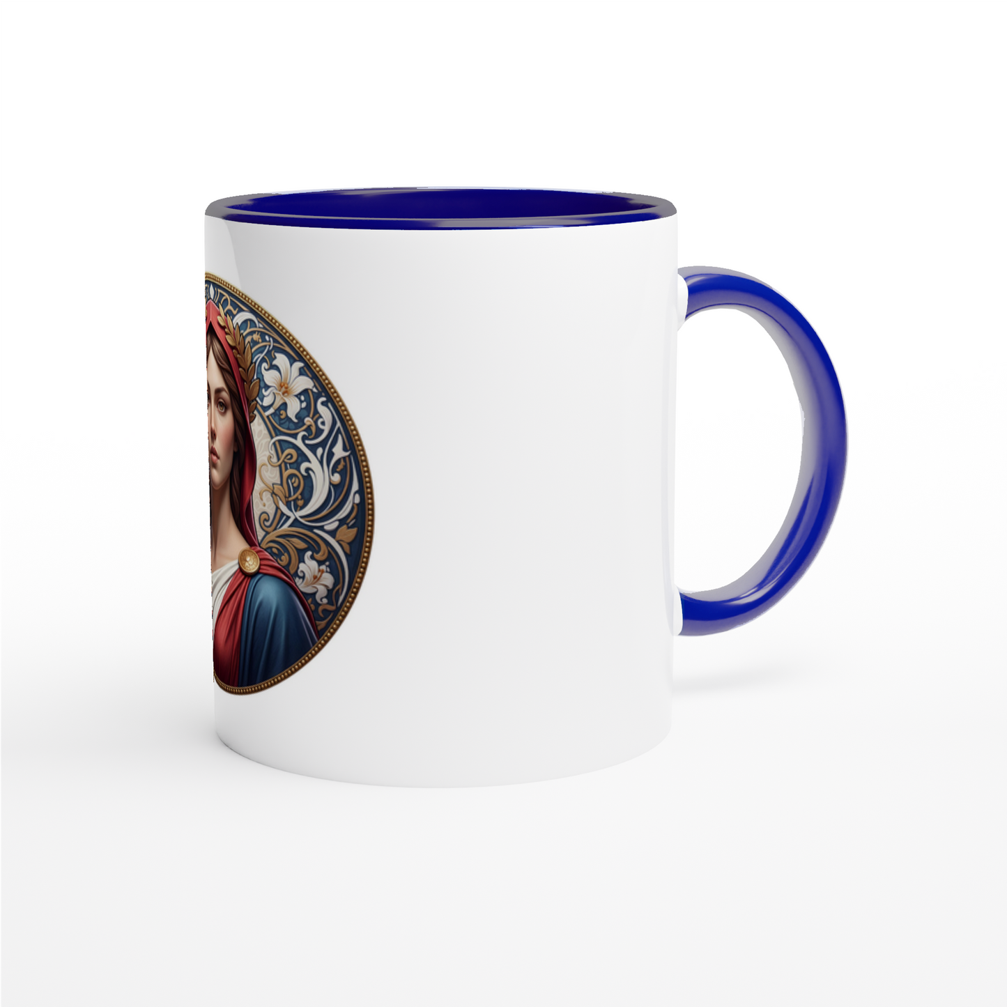 Ceramic Marianne White Mug, 325 ml (11 oz), with colored interior