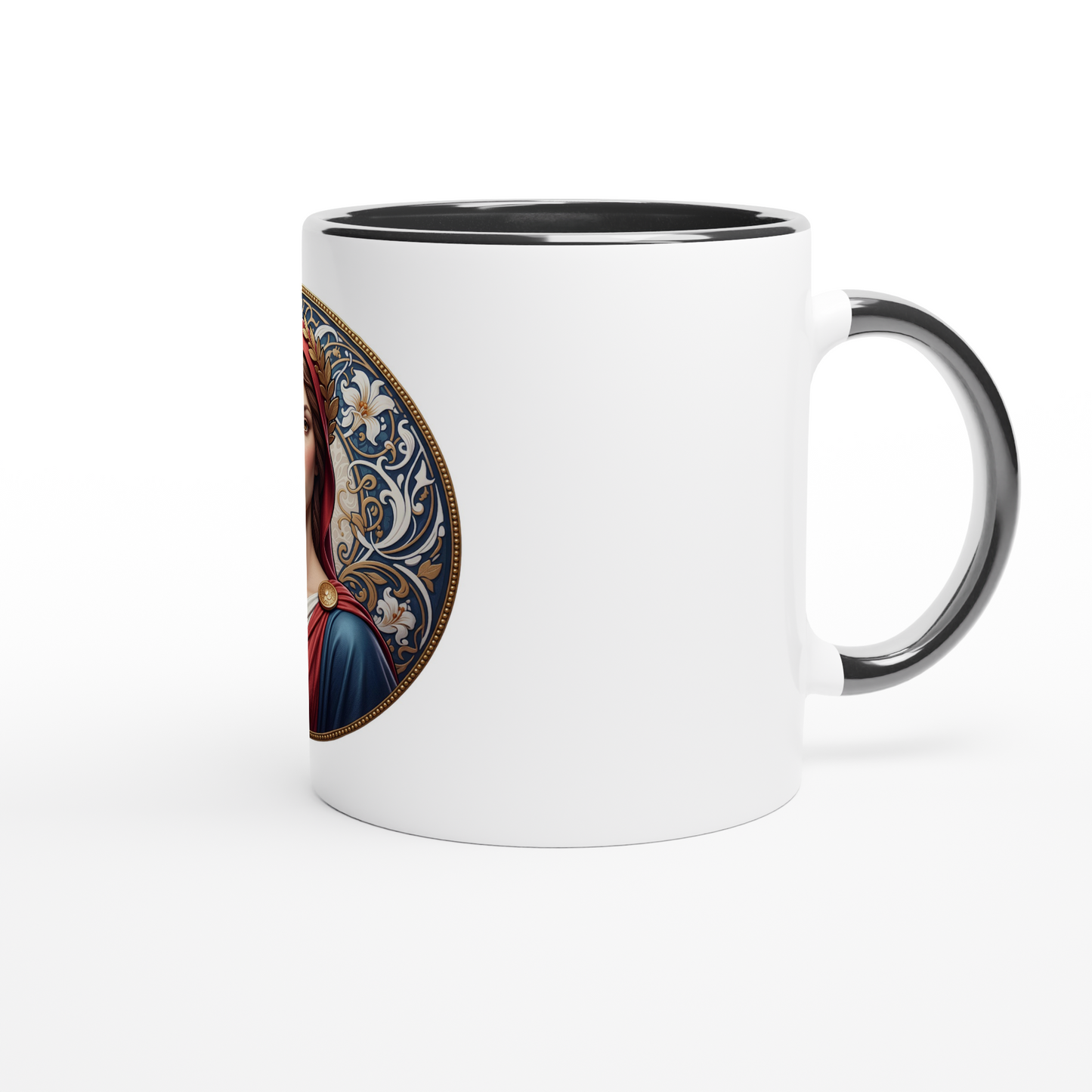 Ceramic Marianne White Mug, 325 ml (11 oz), with colored interior
