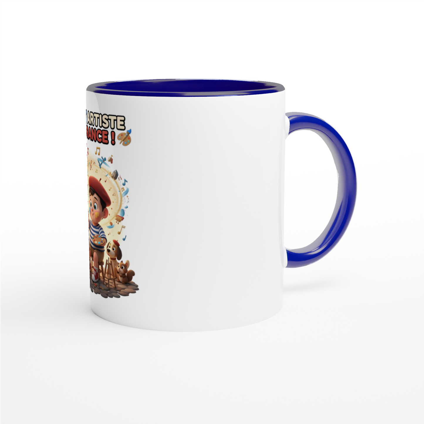 White 11oz Ceramic Mug kleiner Künstler Frankreichs