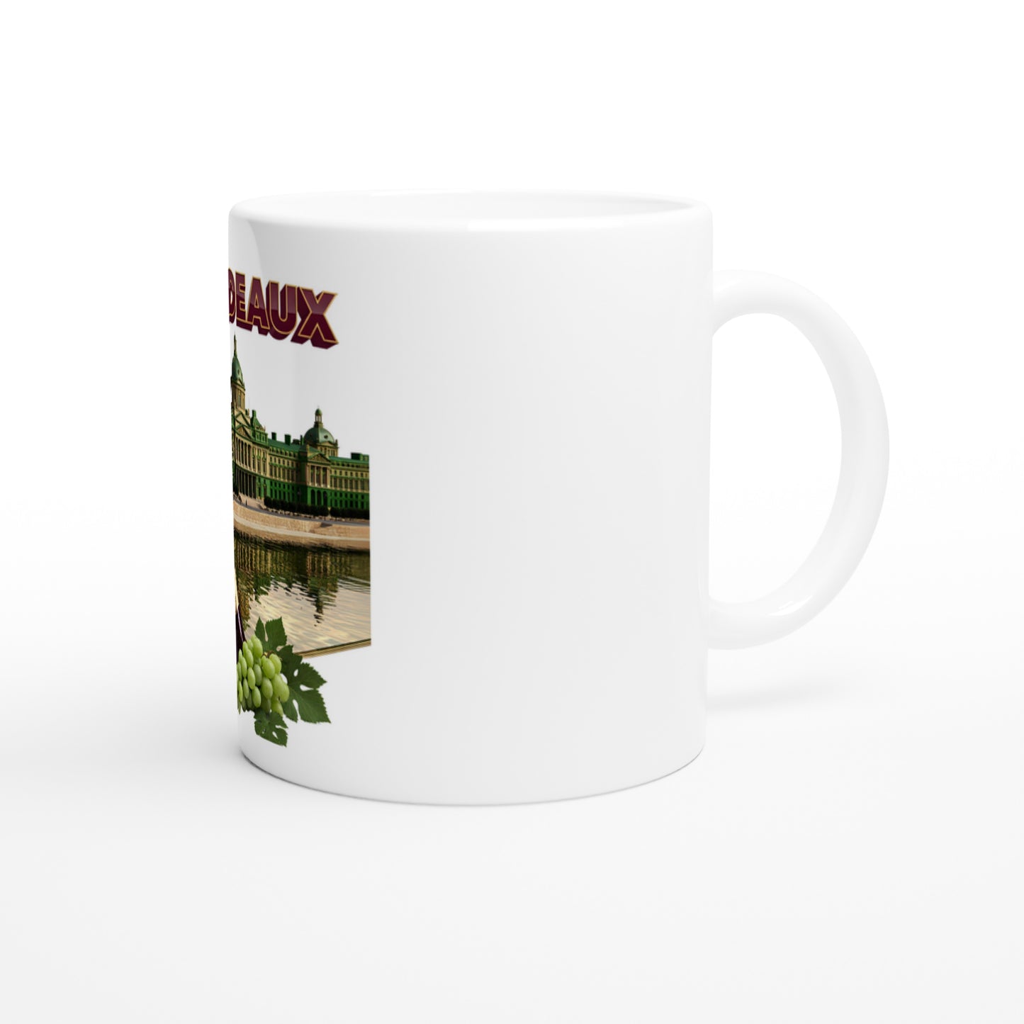 325 ml (11 oz) Burgundy Ceramic Mug, City of France