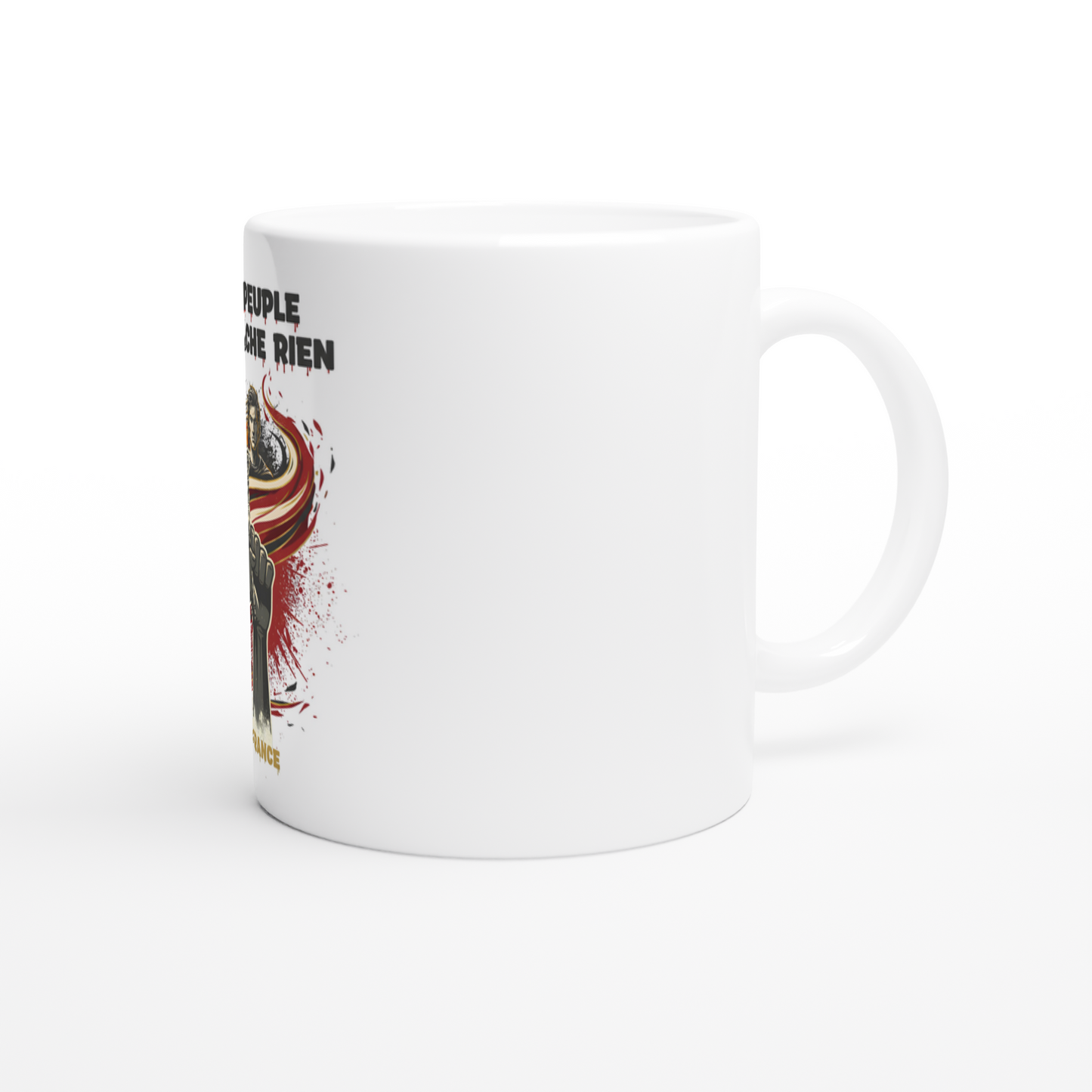 325ml (11oz) Ceramic Mug "le peuple lâche rien"