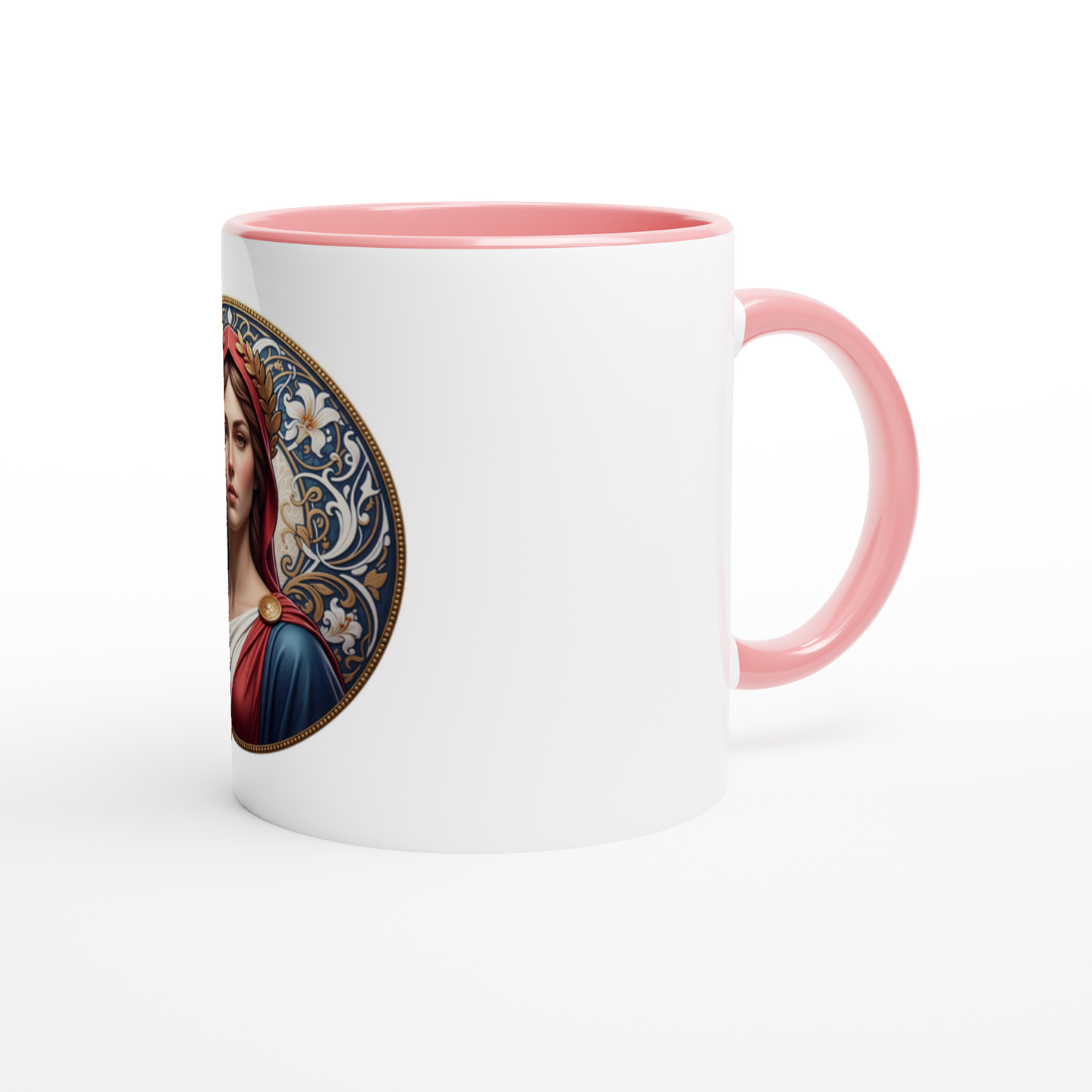 Ceramic Marianne White Mug, 325 ml (11 oz), with colored interior