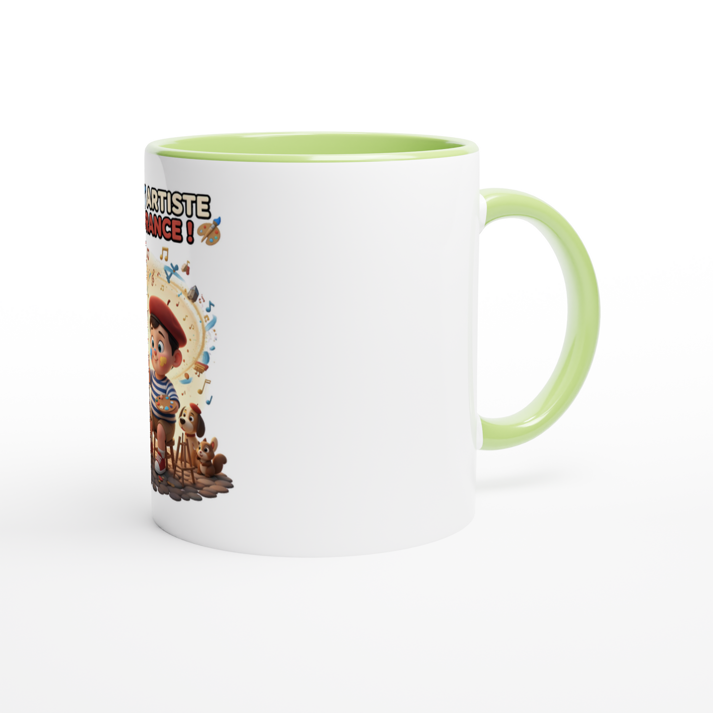 White 11oz Ceramic Mug kleiner Künstler Frankreichs