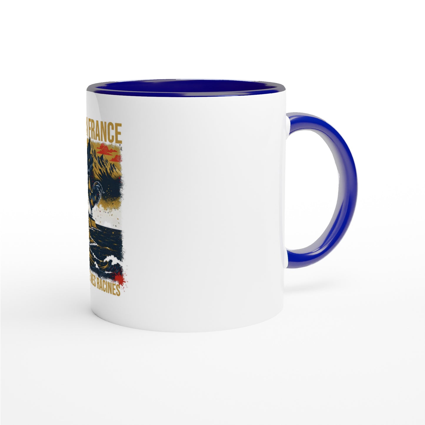 Mug en céramique  né en France  blanche  325 ml (11 oz) avec intérieur coloré
