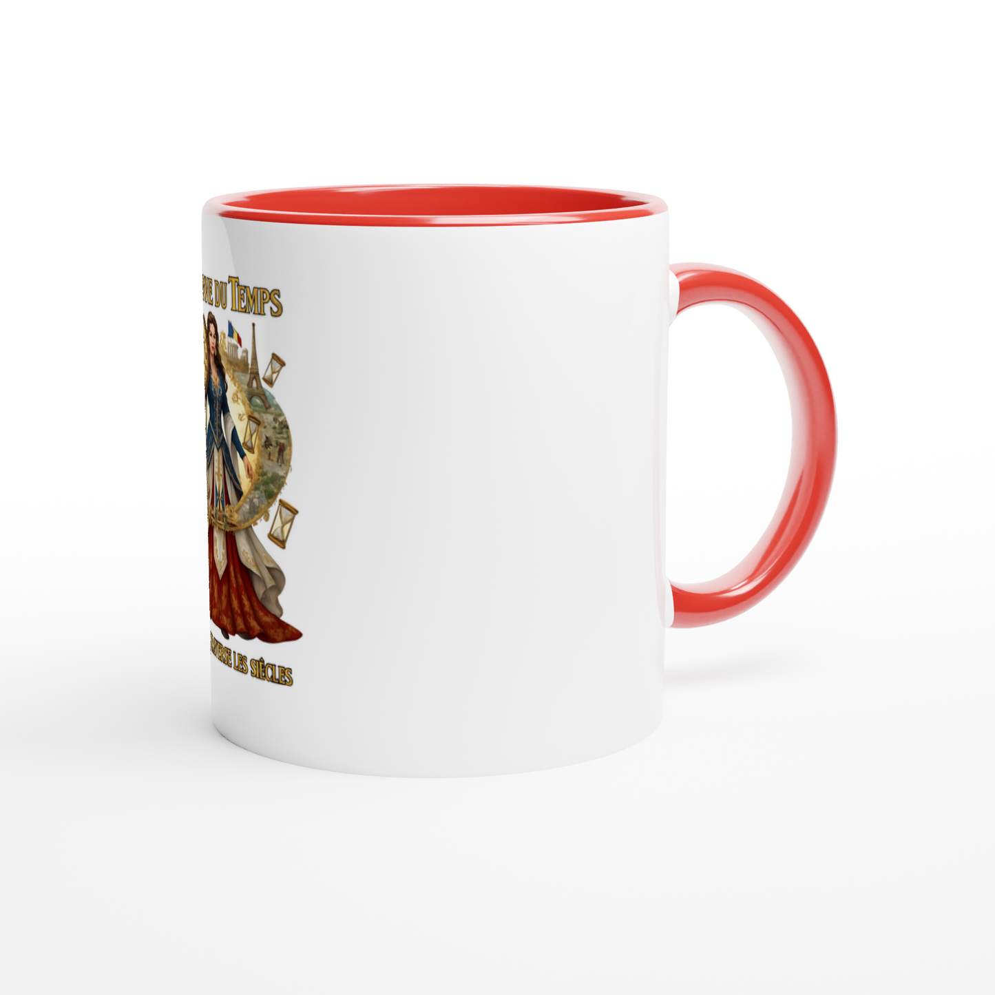 Mug en céramique blanche gardienne du temps  325 ml (11 oz) avec intérieur coloré