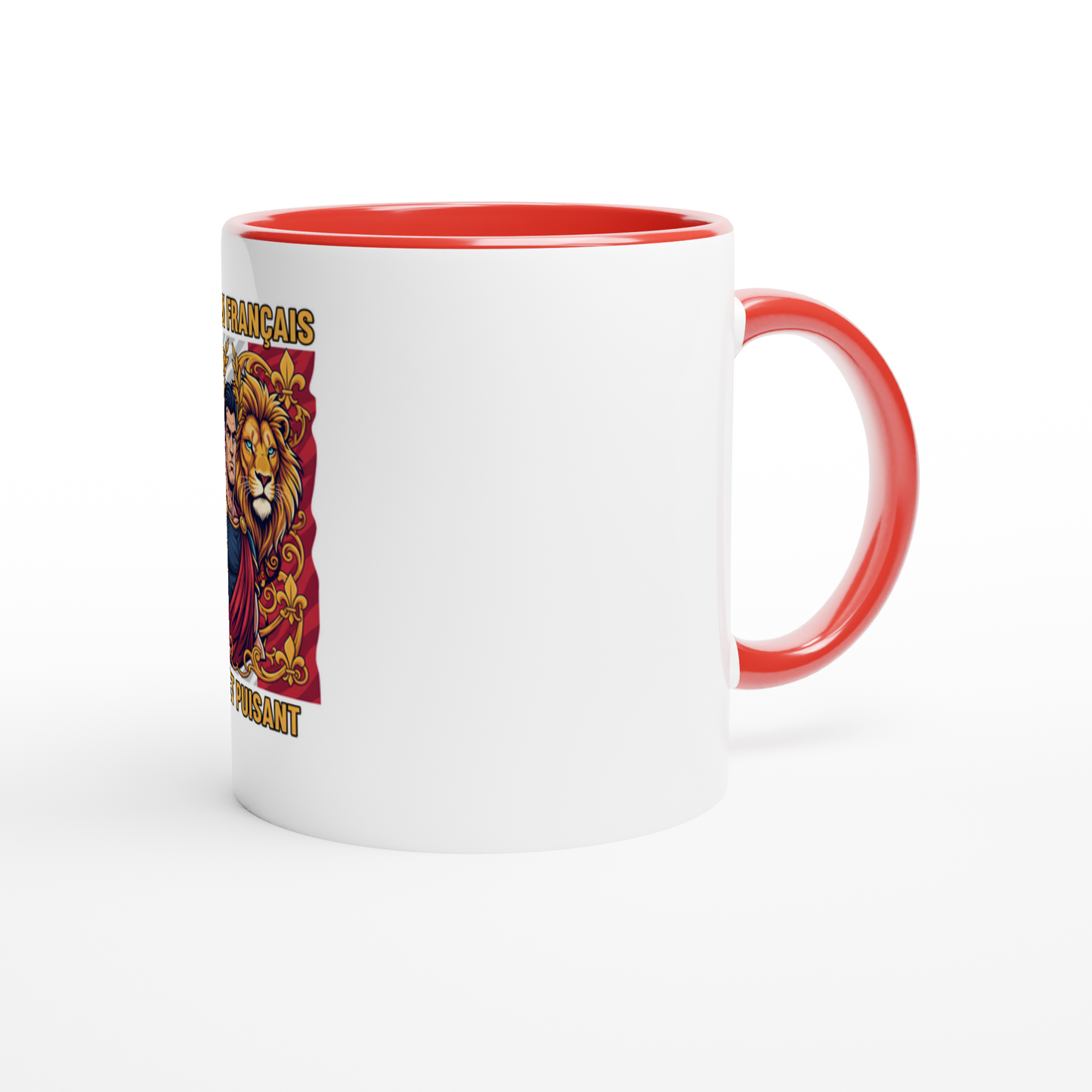 Keramikbecher mit Löwenmotiv „stark“, 325 ml (11 oz)