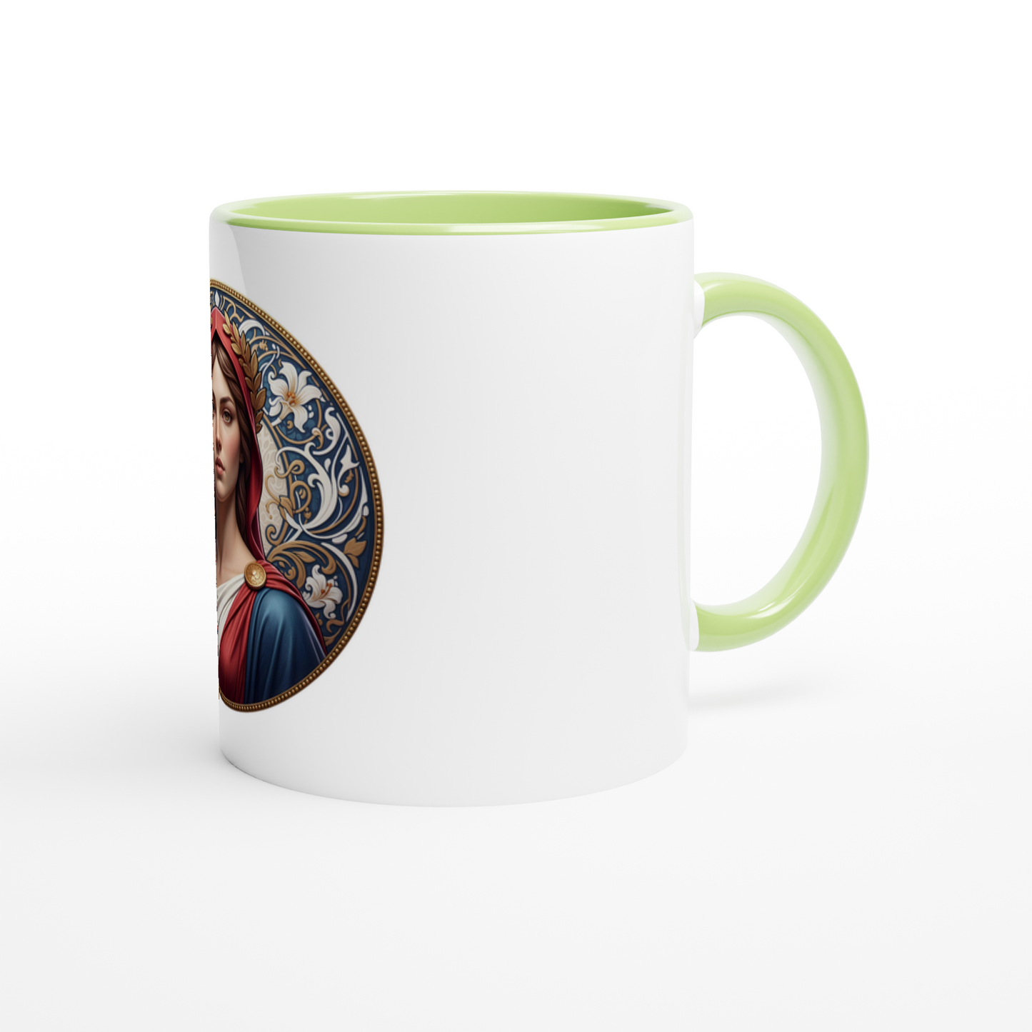 Ceramic Marianne White Mug, 325 ml (11 oz), with colored interior