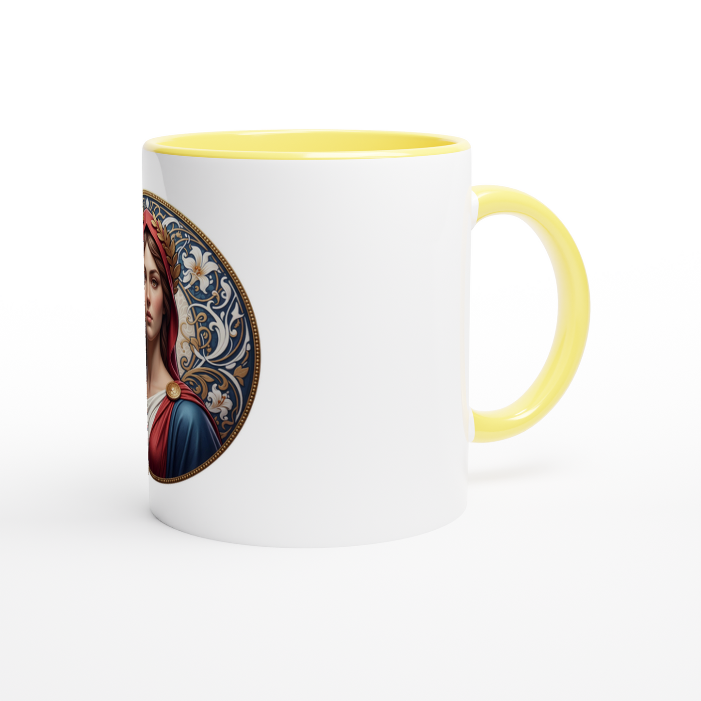Ceramic Marianne White Mug, 325 ml (11 oz), with colored interior