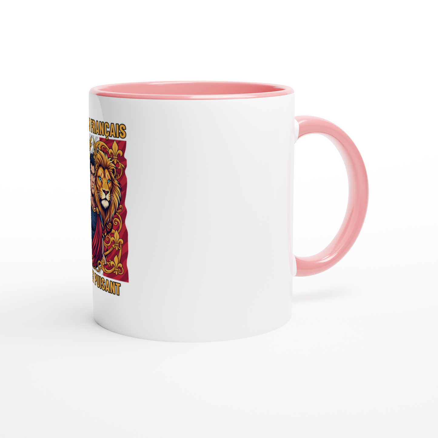 Keramikbecher mit Löwenmotiv „stark“, 325 ml (11 oz)