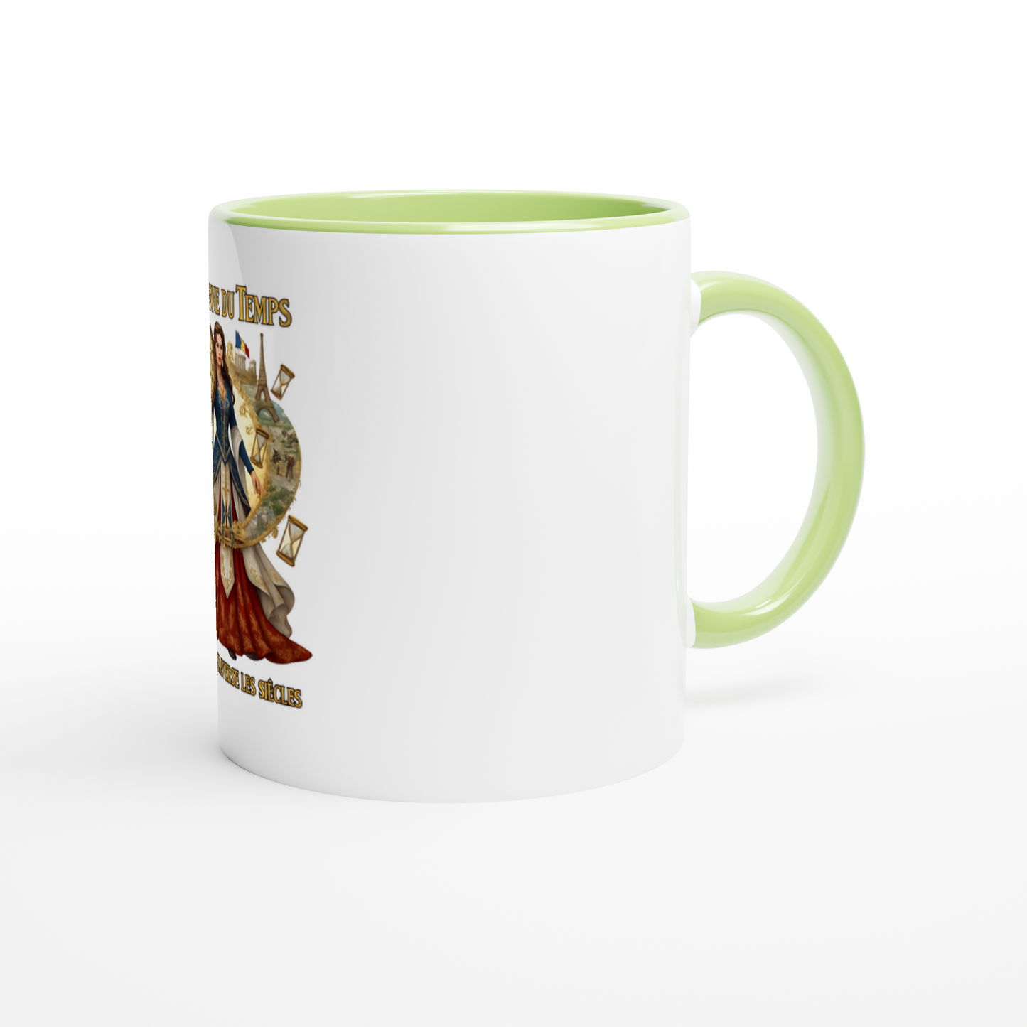 Mug en céramique blanche gardienne du temps  325 ml (11 oz) avec intérieur coloré