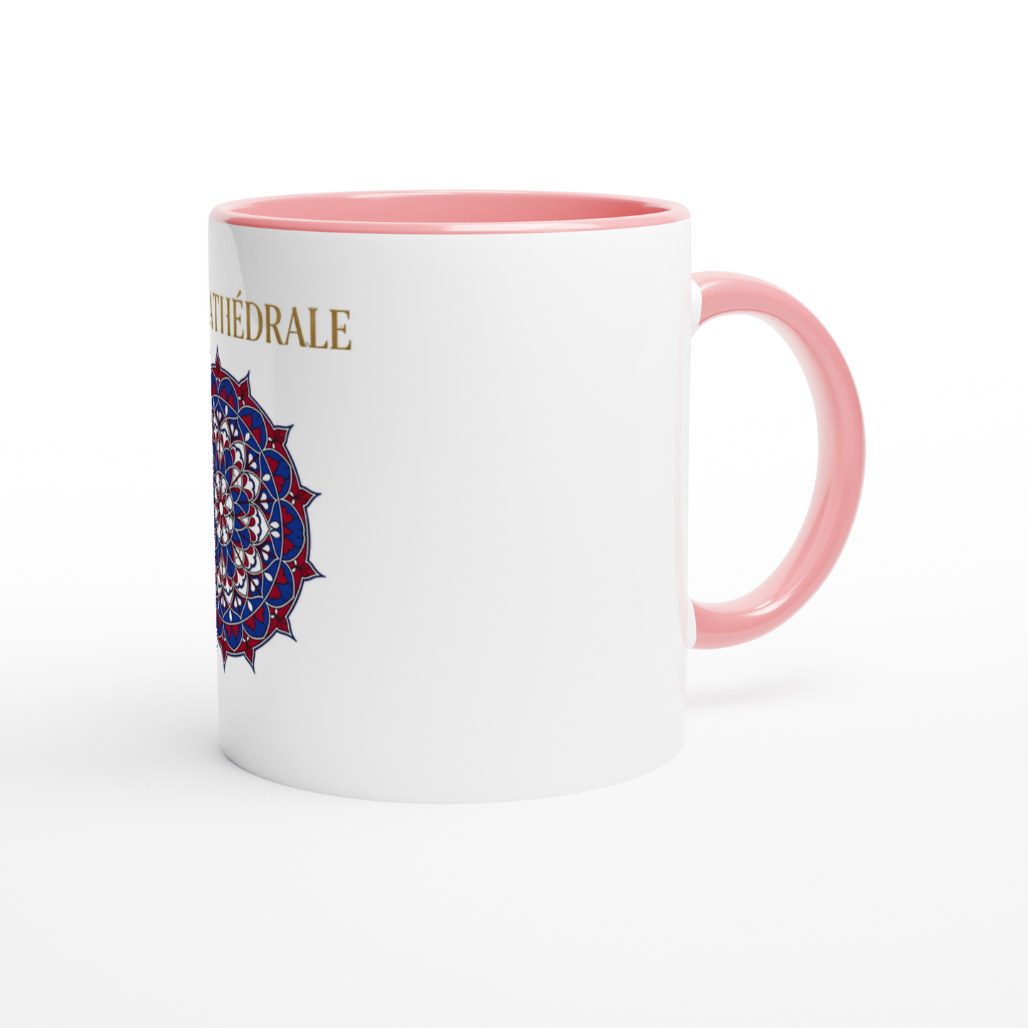 Weiße Kathedrale rosa Keramikbecher 325 ml (11 oz) mit farbiger Innenseite