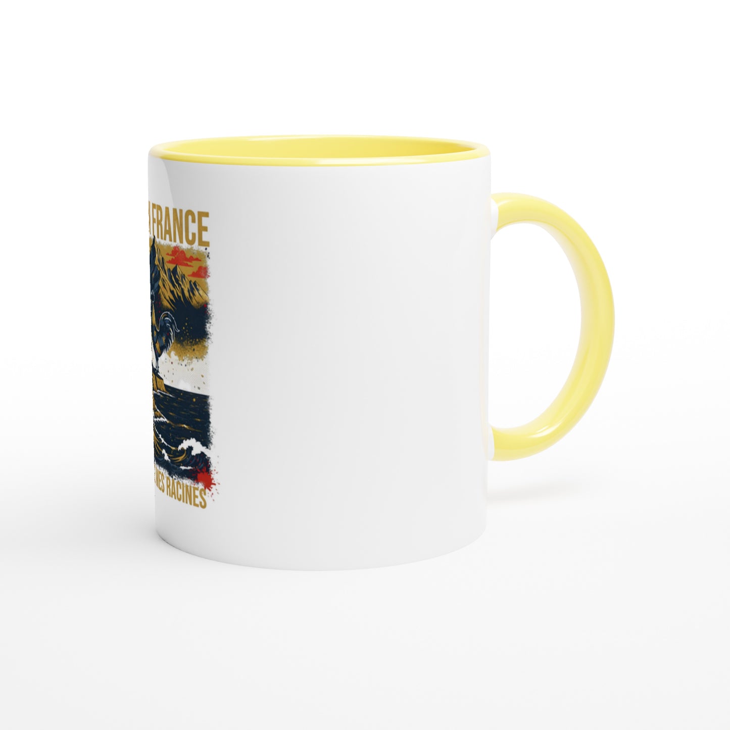 Mug en céramique  né en France  blanche  325 ml (11 oz) avec intérieur coloré