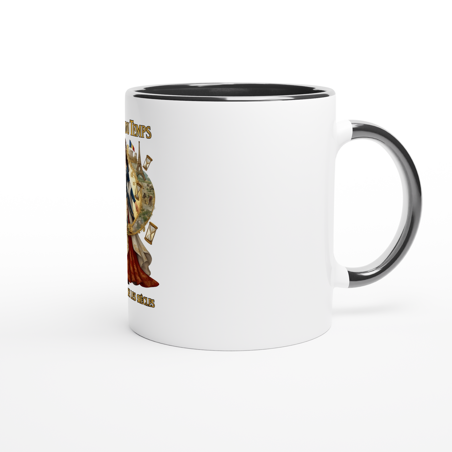 Mug en céramique blanche gardienne du temps  325 ml (11 oz) avec intérieur coloré