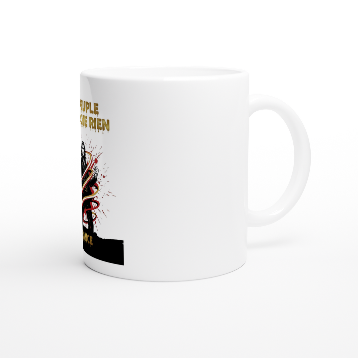 325ml (11oz) Ceramic Mug "le peuple lâche rien"