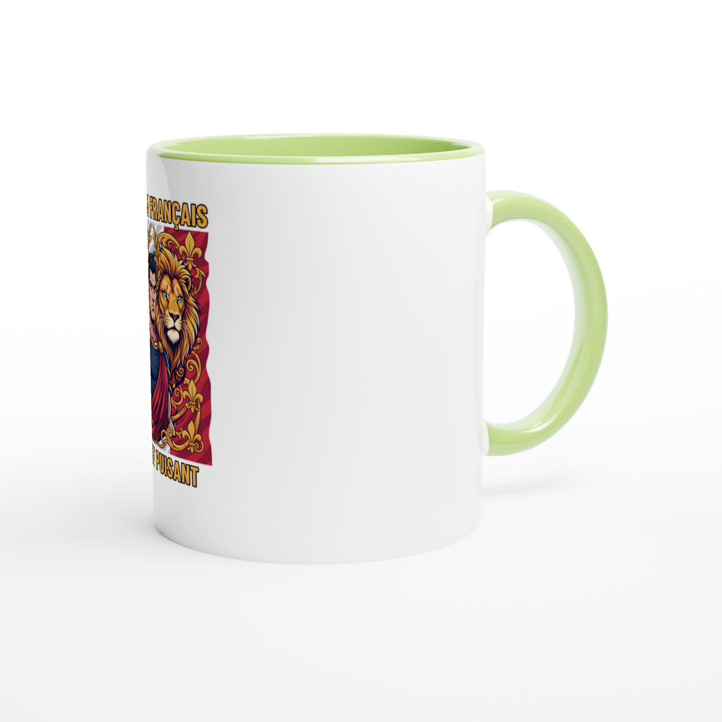 Keramikbecher mit Löwenmotiv „stark“, 325 ml (11 oz)