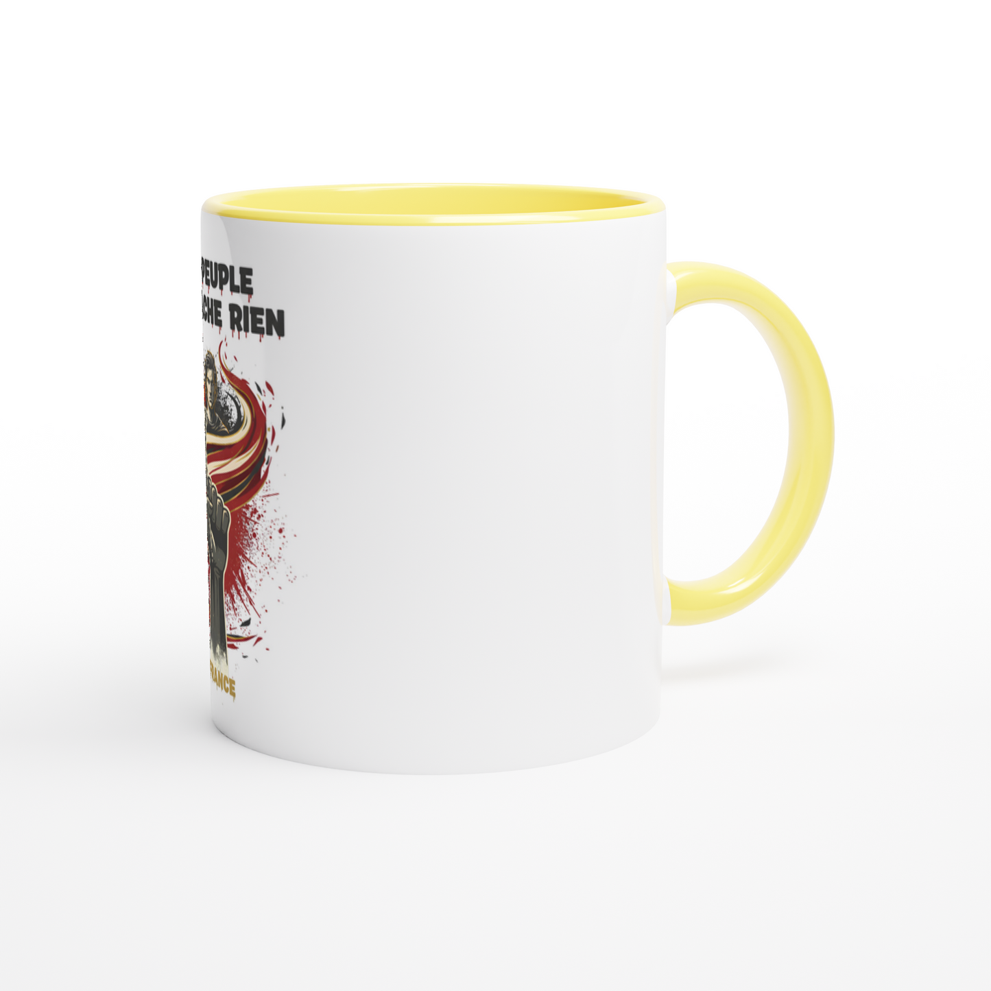 325ml (11oz) Ceramic Mug "le peuple lâche rien"