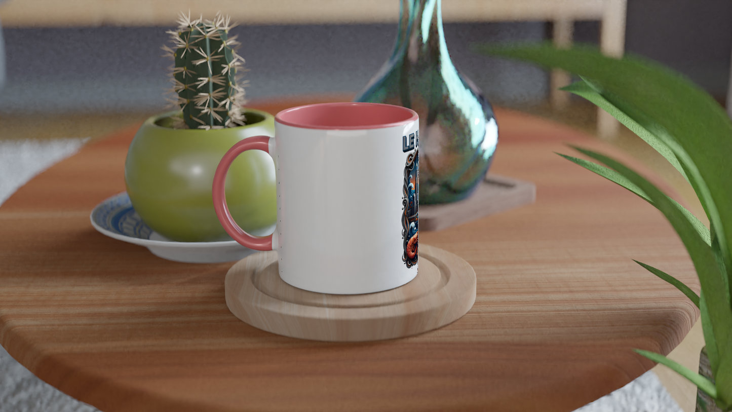 Mug en céramique blanche le Havre ville de France 325 ml (11 oz) avec intérieur coloré