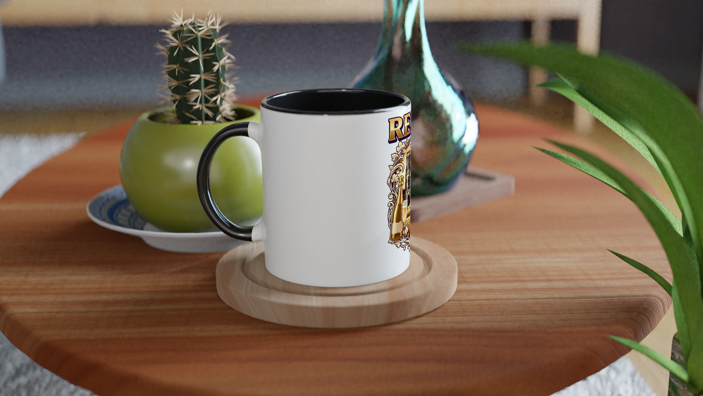 Mug en céramique Reims ville de France blanche 325 ml (11 oz) avec intérieur coloré