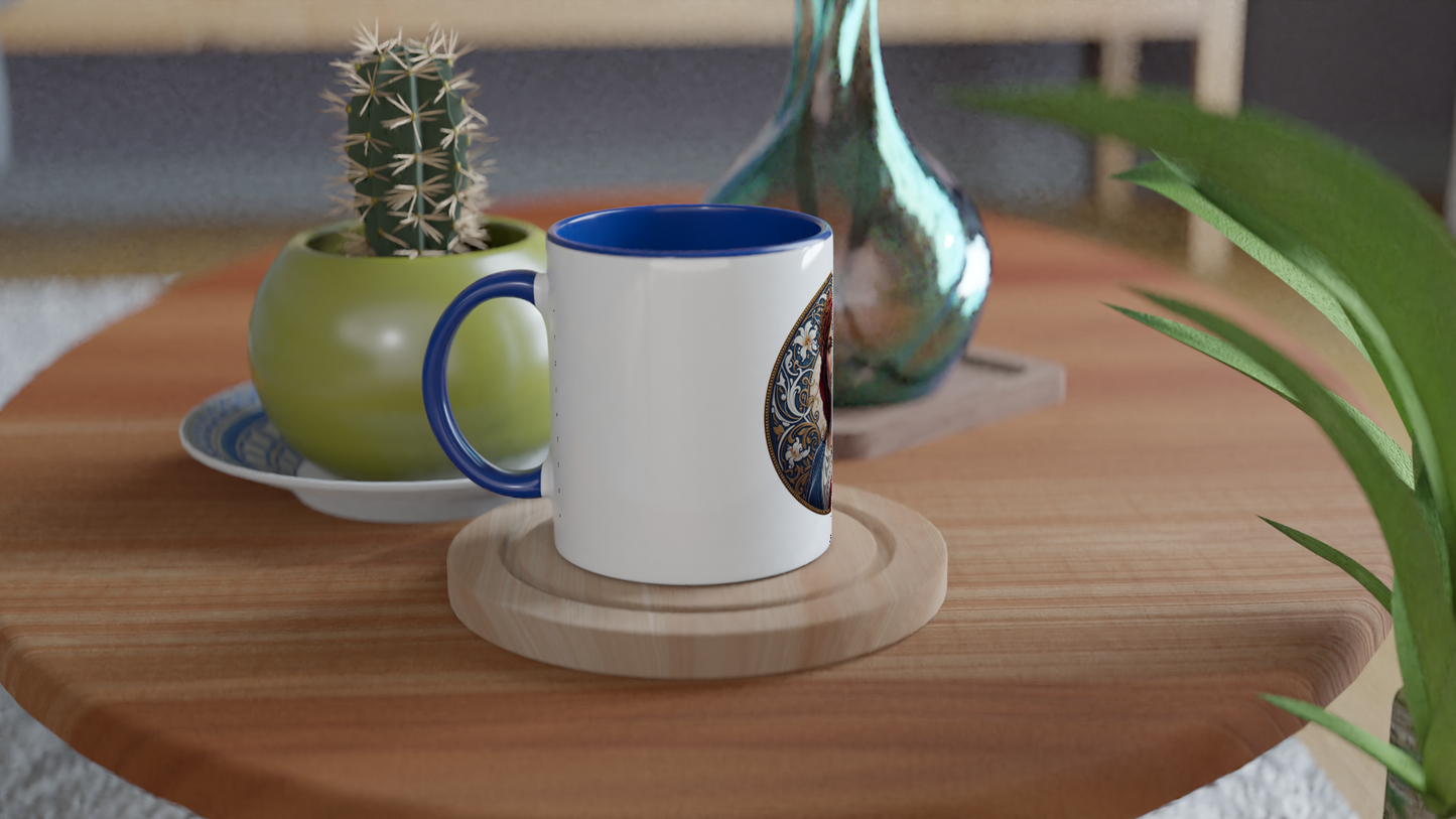 Ceramic Marianne White Mug, 325 ml (11 oz), with colored interior