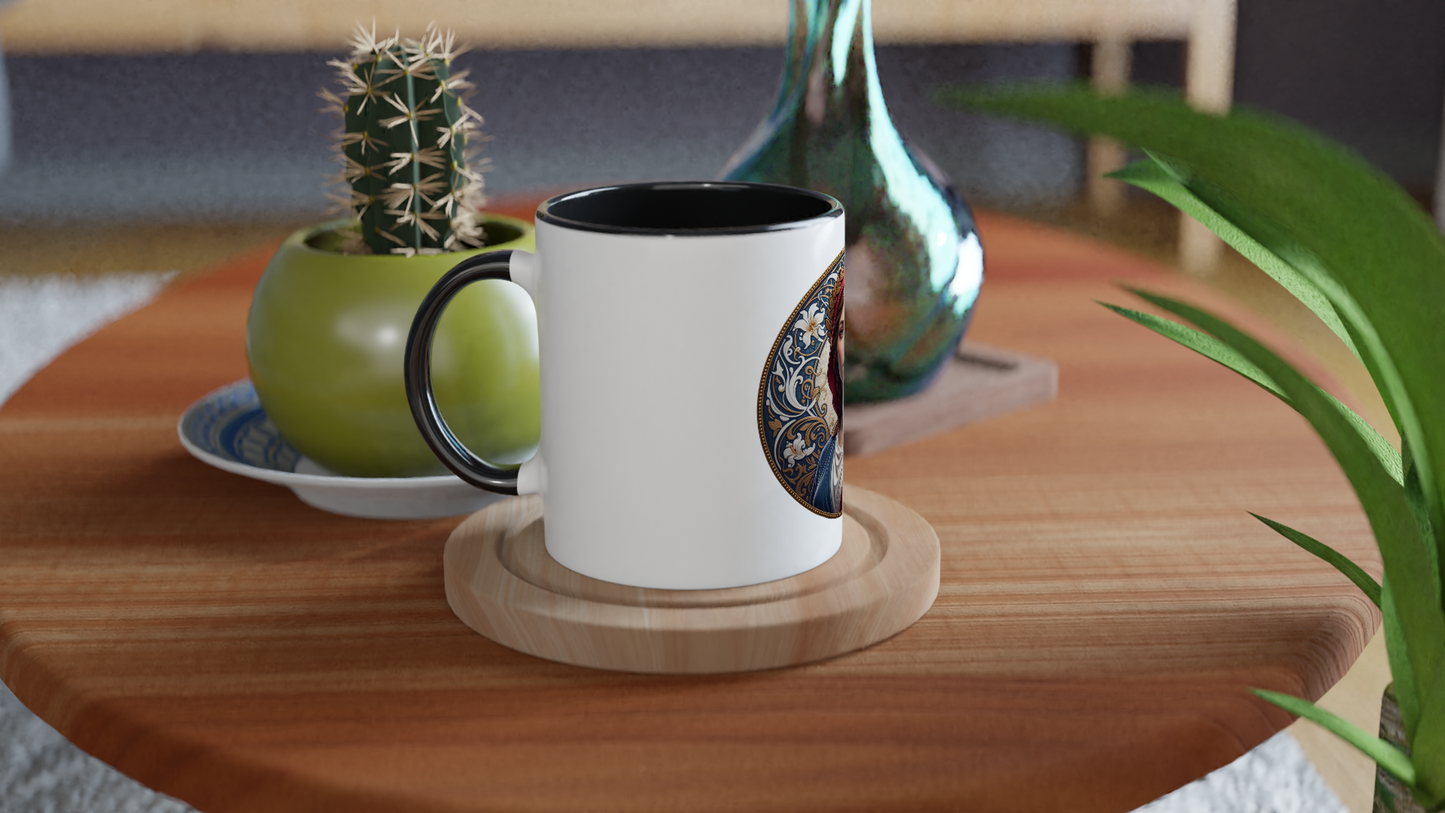 Ceramic Marianne White Mug, 325 ml (11 oz), with colored interior