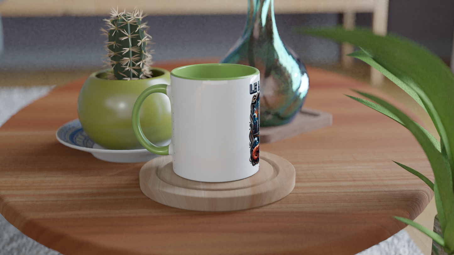 Mug en céramique blanche le Havre ville de France 325 ml (11 oz) avec intérieur coloré