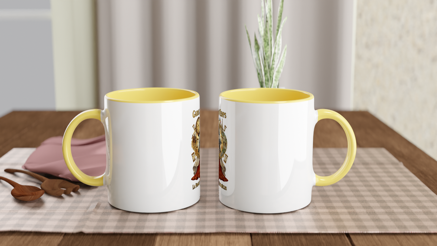 Mug en céramique blanche gardienne du temps  325 ml (11 oz) avec intérieur coloré